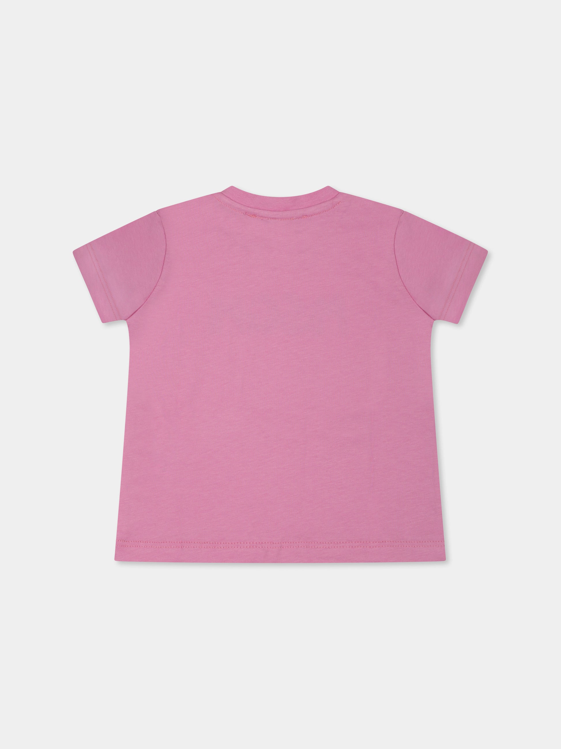 T-shirt rosa per neonata con logo,Msgm Kids,S5MSUNTH310 MS003
