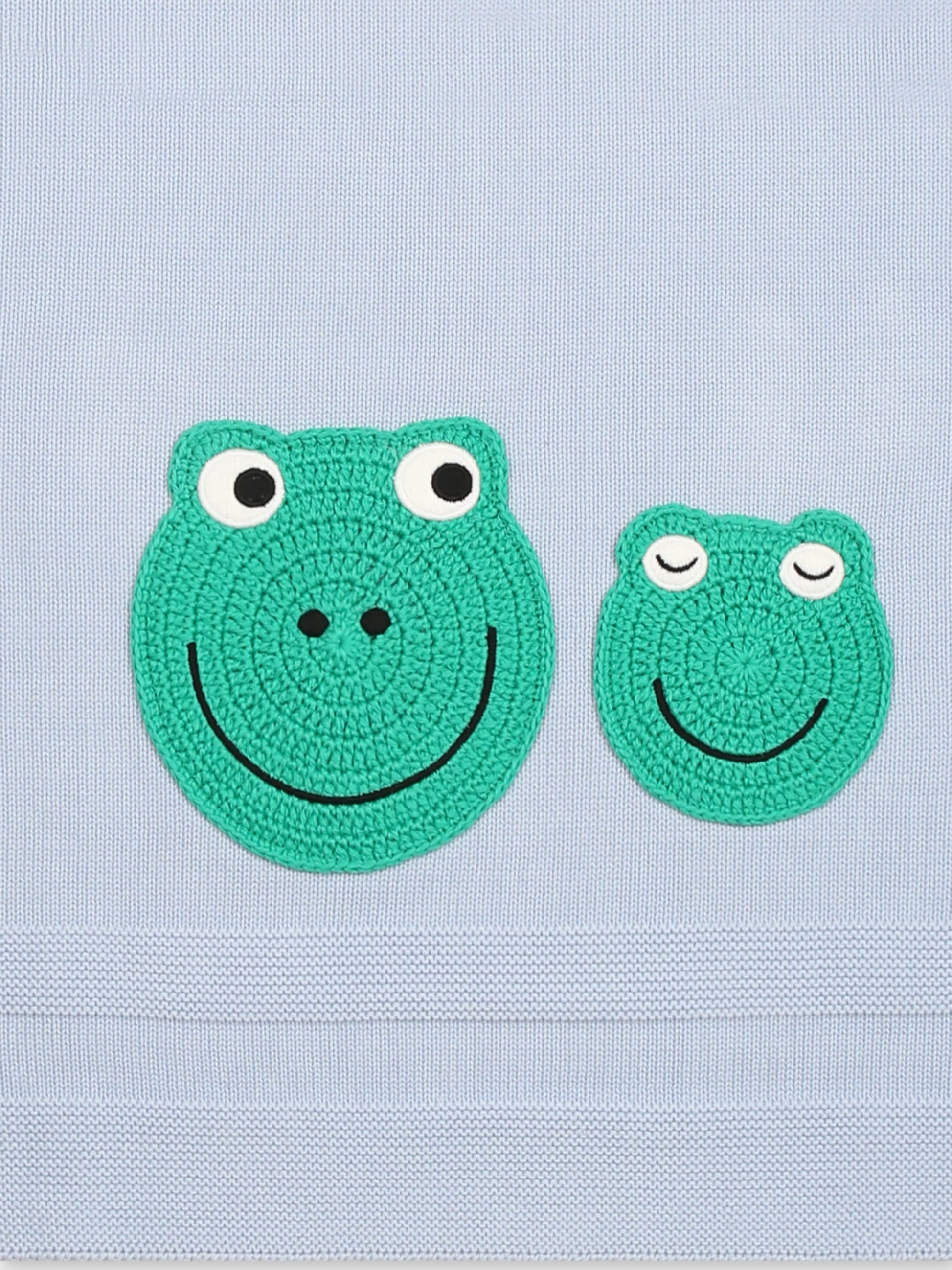 Coperta celeste per neonato con rane,Stella Mccartney Kids,TW0510 Z2423 600
