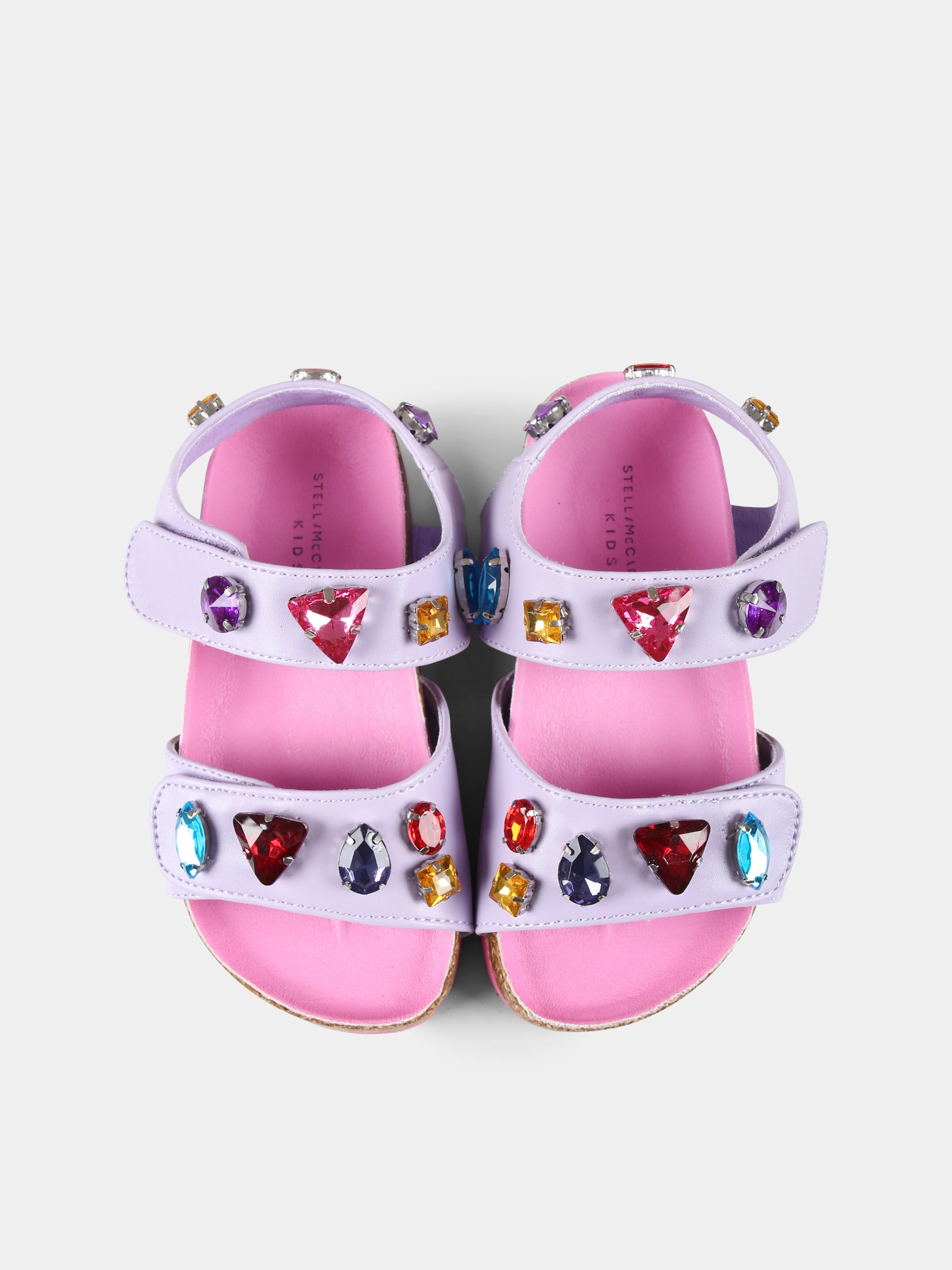 Sandali viola per bambina con cristalli,Stella Mccartney Kids,TW0B96 Z2947 522