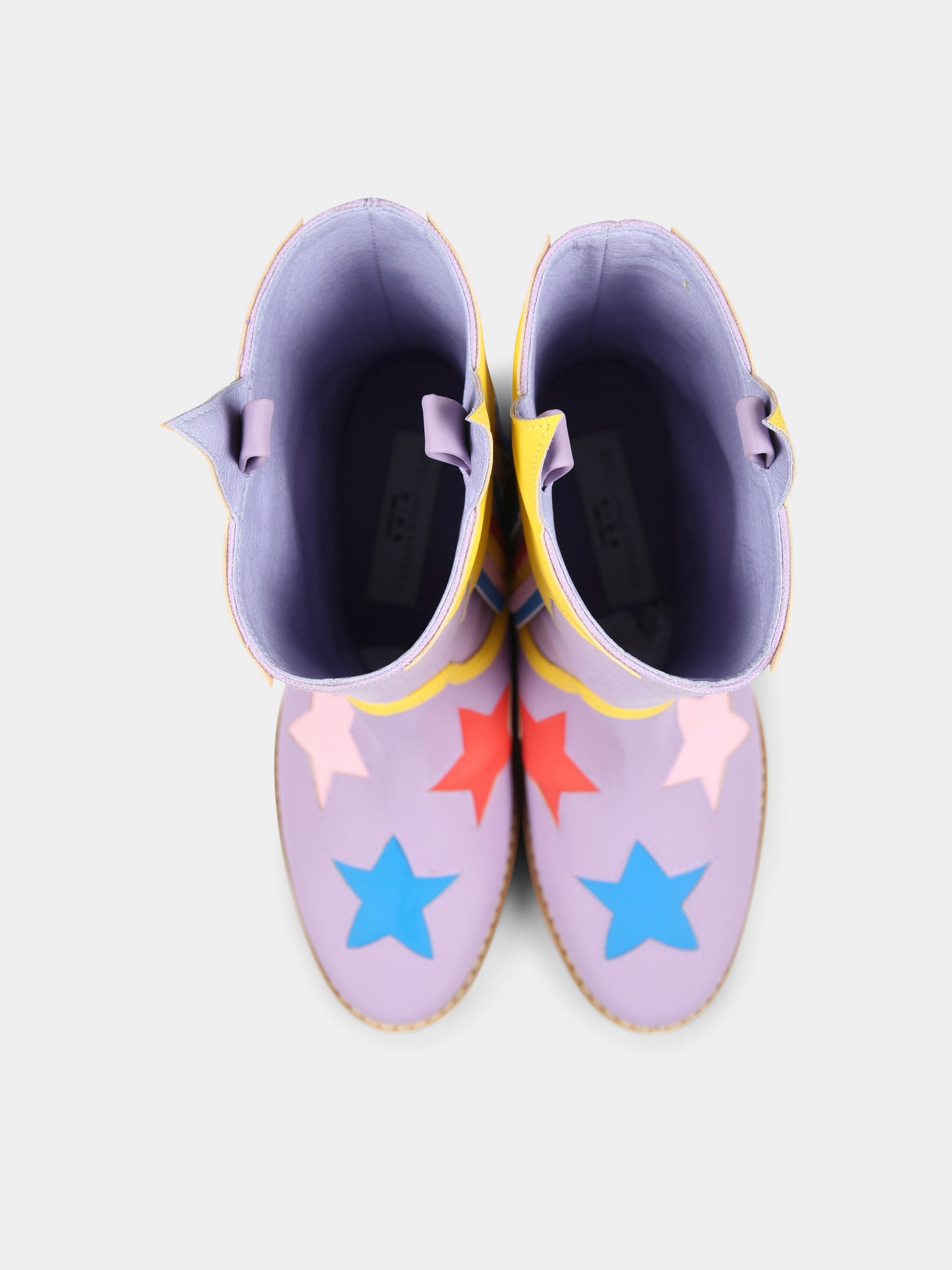 Stivali viola per bambina con stelle,Stella Mccartney Kids,TW0C06 Z2794 522MC