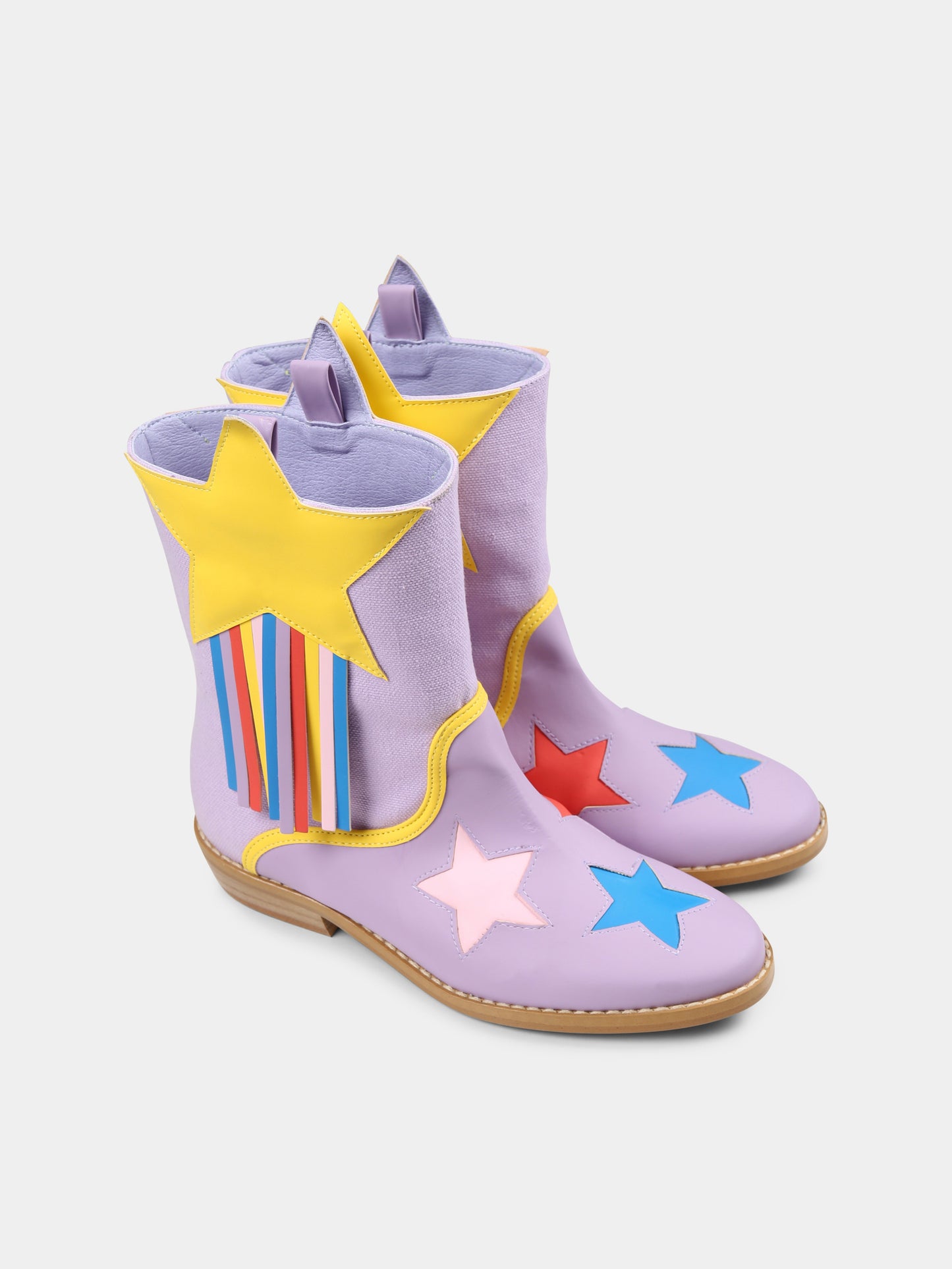 Stivali viola per bambina con stelle,Stella Mccartney Kids,TW0C06 Z2794 522MC