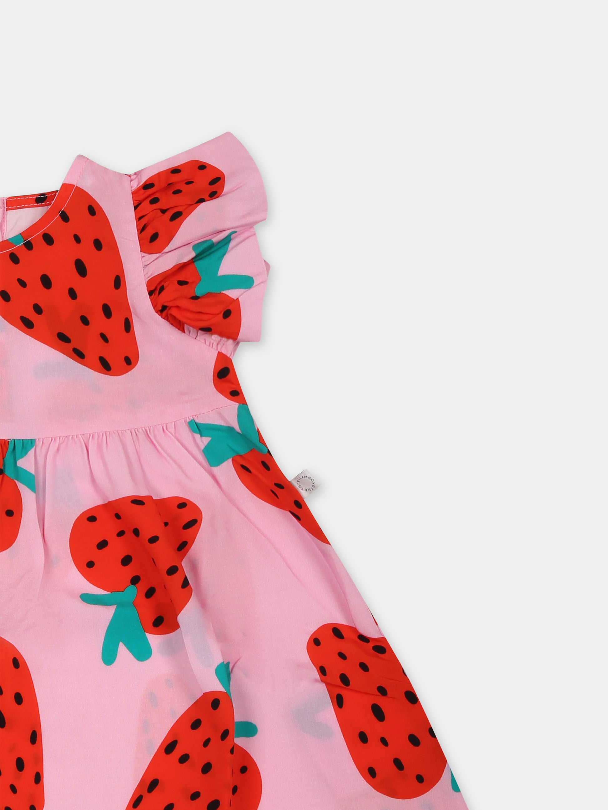 Vestito rosa per neonata con fragole,Stella Mccartney Kids,TW1062 Z2784 51CMC