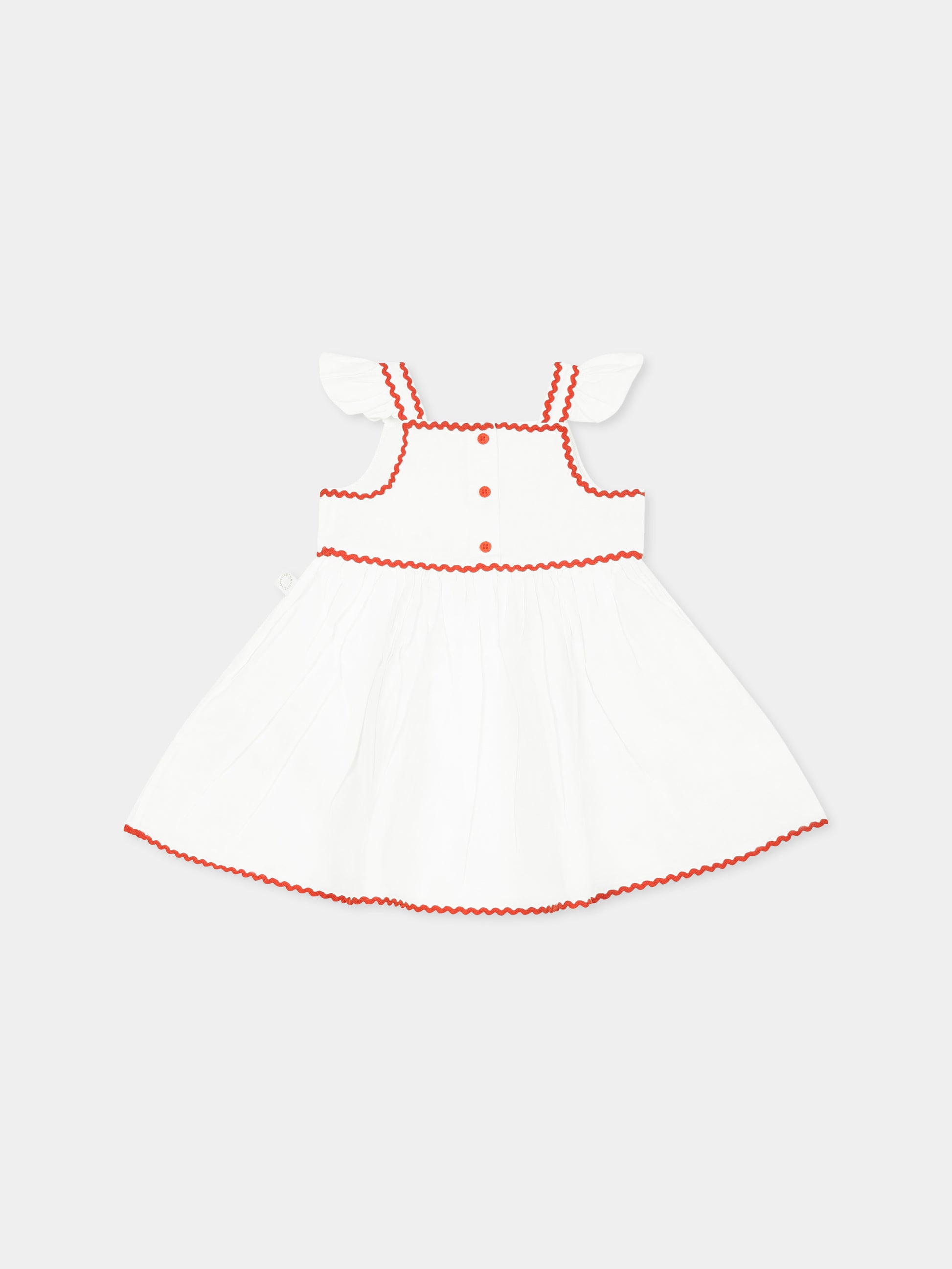 Vestito bianco per neonata con fragole,Stella Mccartney Kids,TW1072 Z0138 101