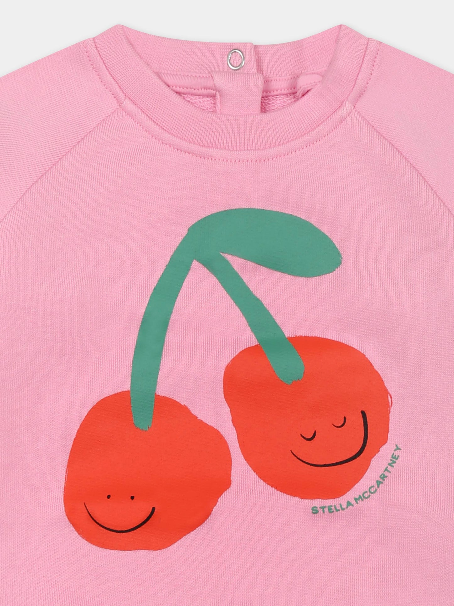 Felpa rosa per neonata con ciliegie,Stella Mccartney Kids,TW4040 Z0499 51C
