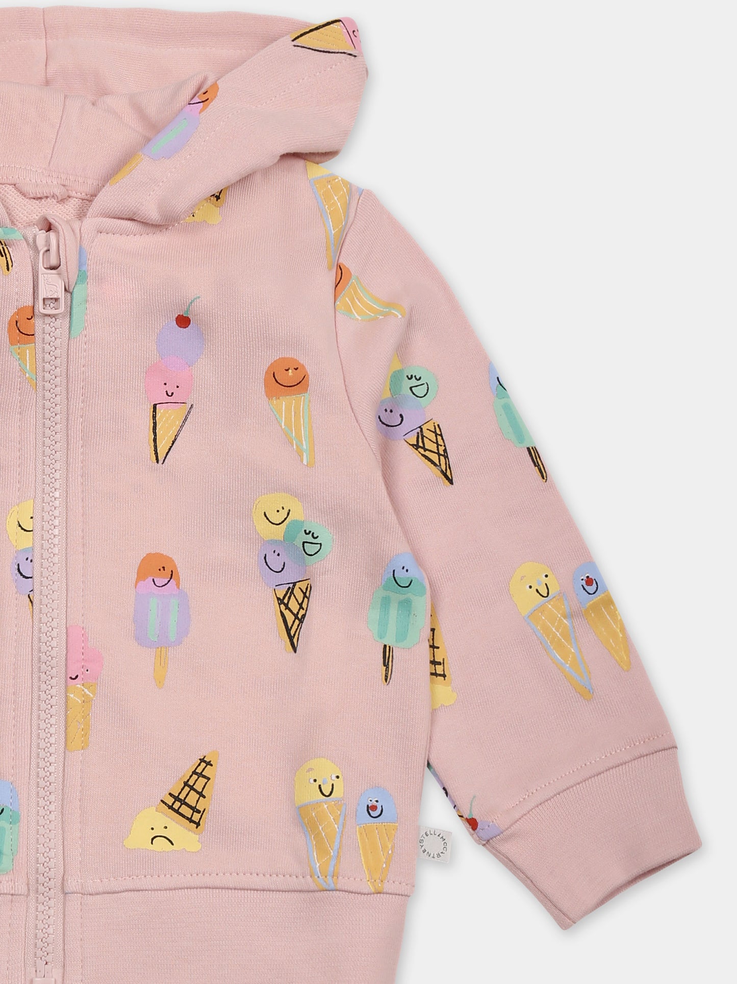 Felpa rosa per neonata con gelati all over,Stella Mccartney Kids,TW4120 Z2733 545MC