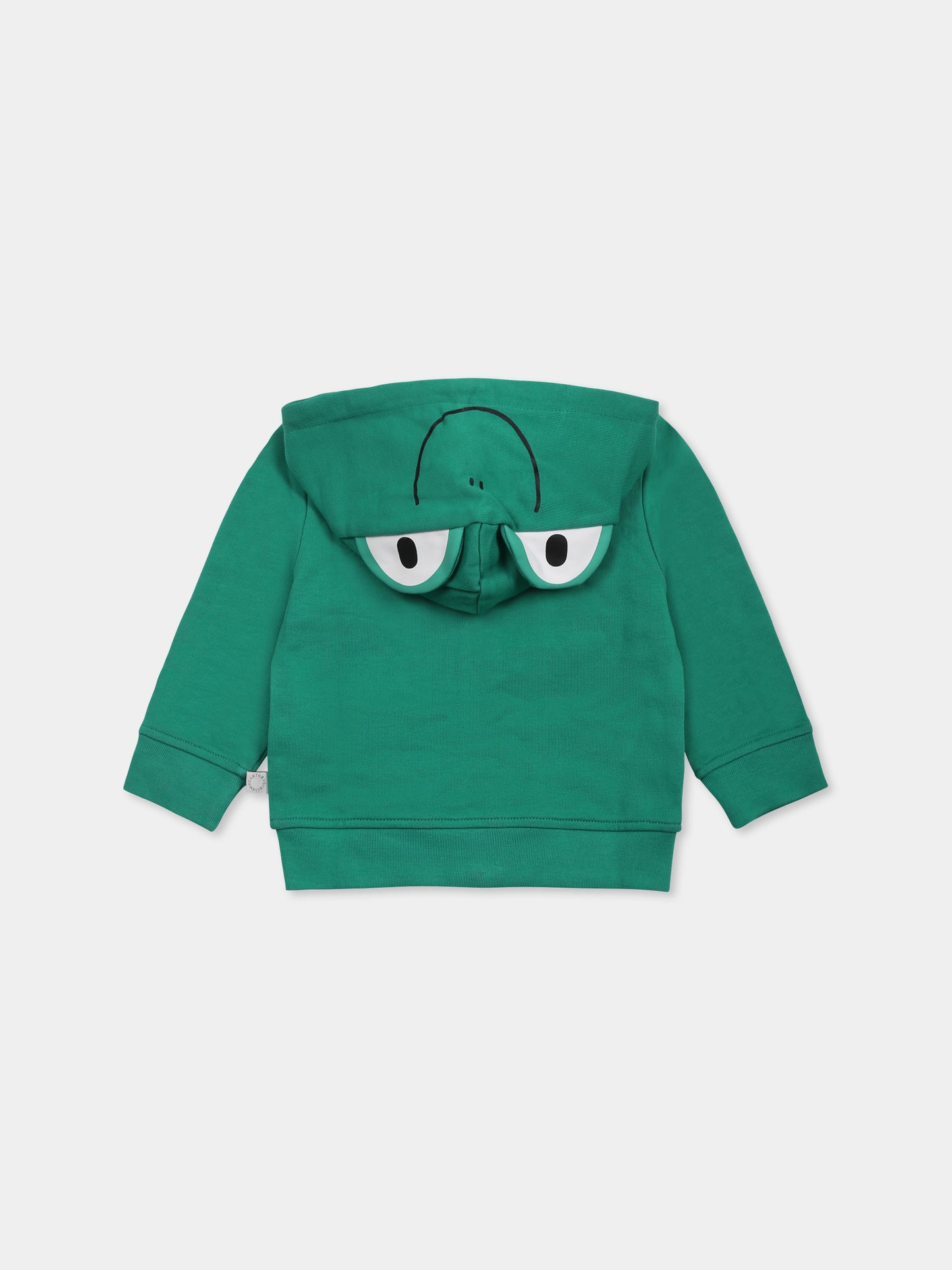 Felpa verde per neonato con rana,Stella Mccartney Kids,TW4540 Z0499 752