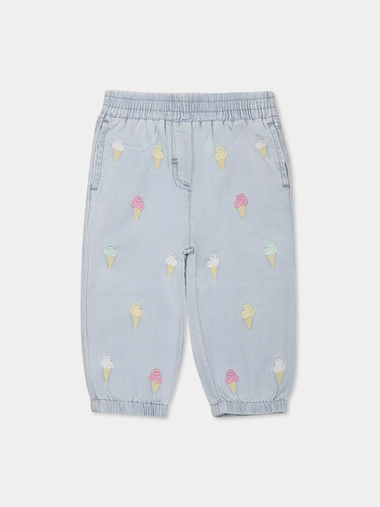 Jeans denim per neonata con gelati all over,Stella Mccartney Kids,TW6150 Z2767 600EM