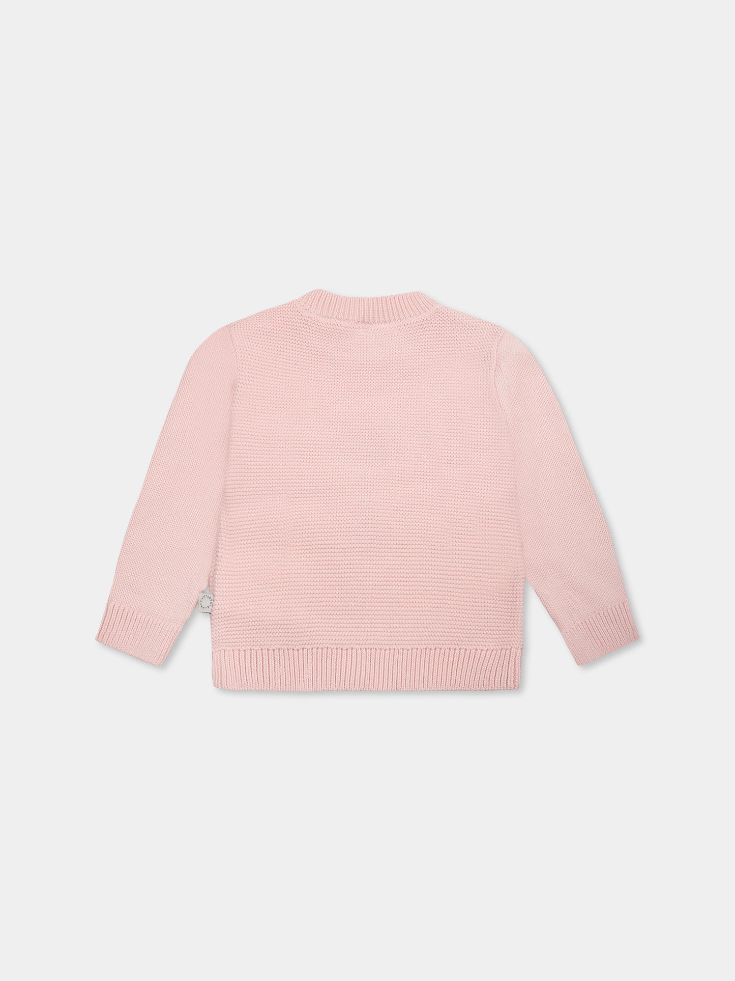 Pink sweater for baby girl with flower