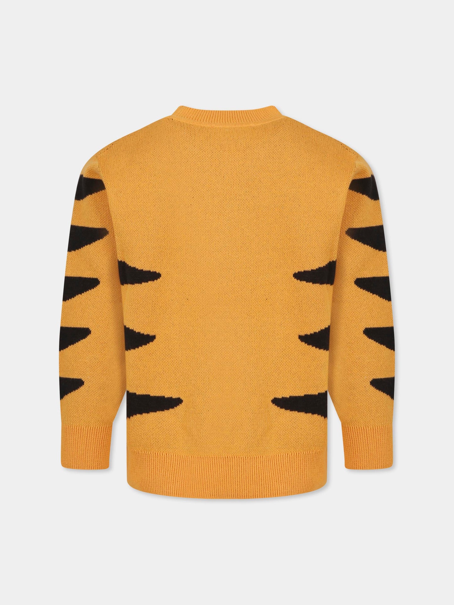 Maglione arancione per bambino con gatto,Stella Mccartney Kids,TW9P10 Z1876 465