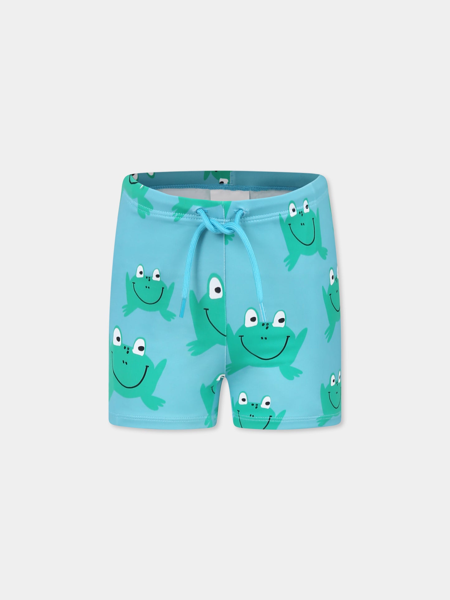 Boxer mare celeste per bambino con rane all over,Stella Mccartney Kids,TWCP19 Z2684 60IMC