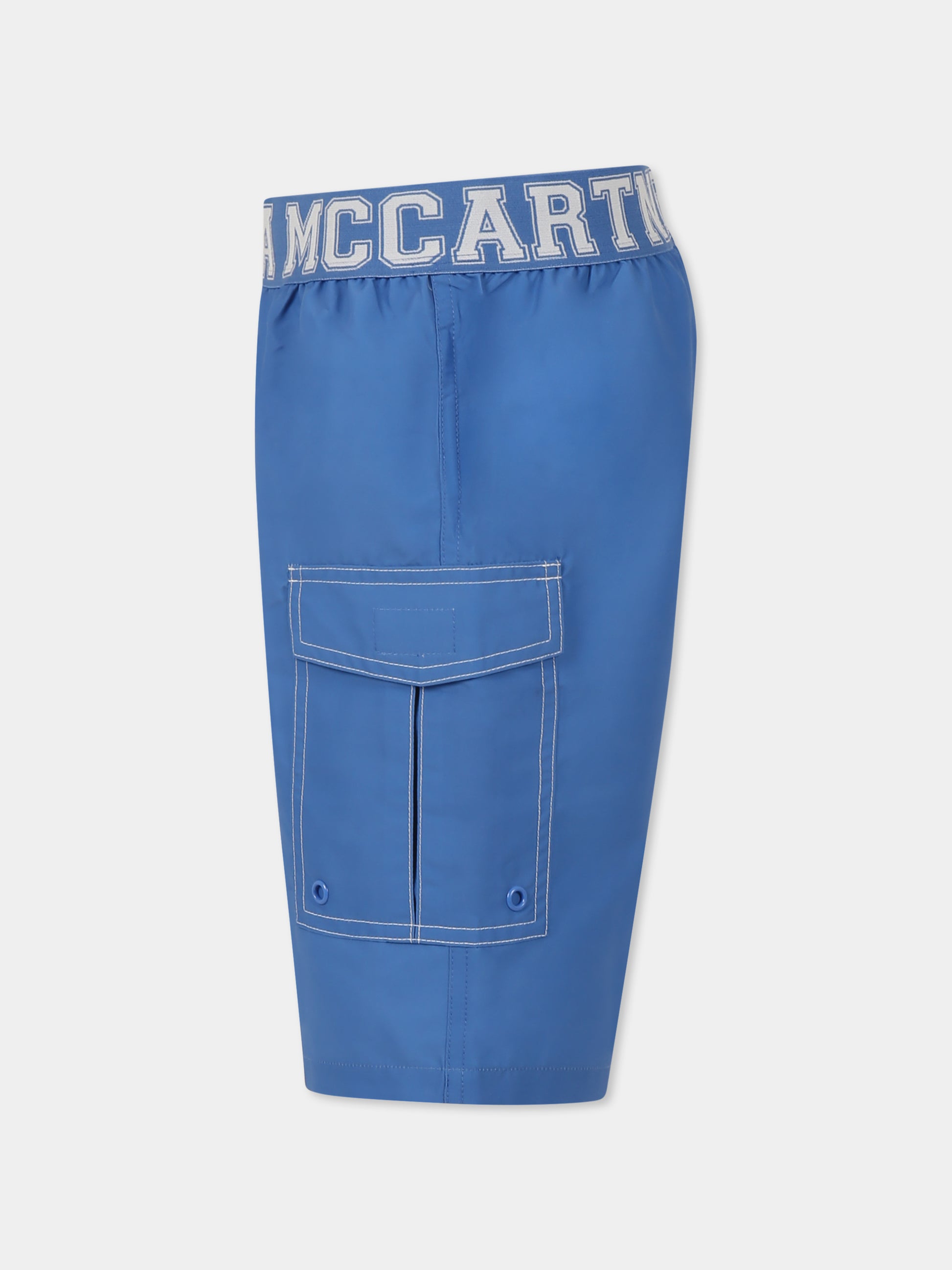 Boxer mare blu per bambino con logo,Stella Mccartney Kids,TWCP99 Z0433 623