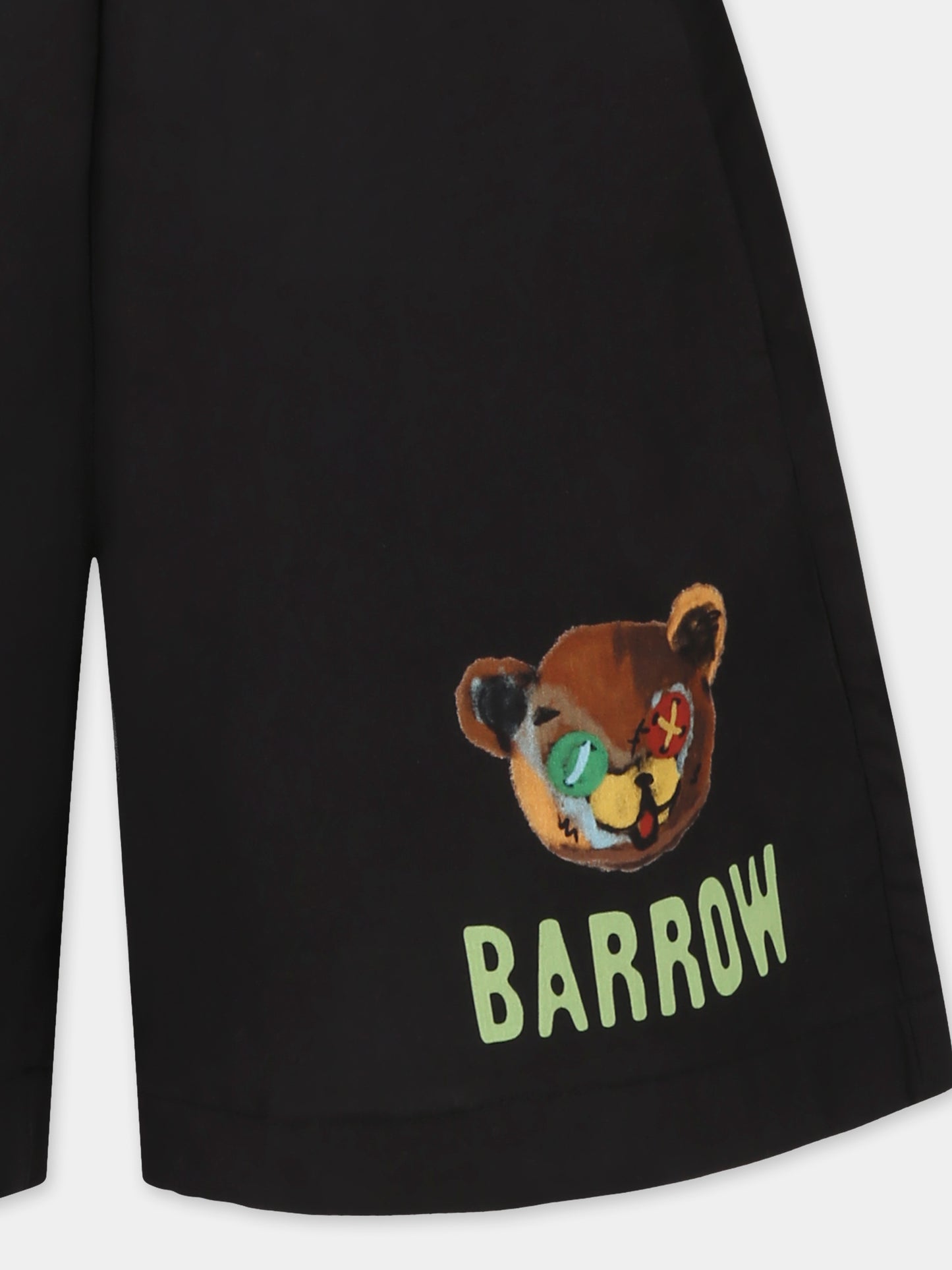 Shorts neri per bambini con smile e logo,Barrow,S5BKJUBE021 110