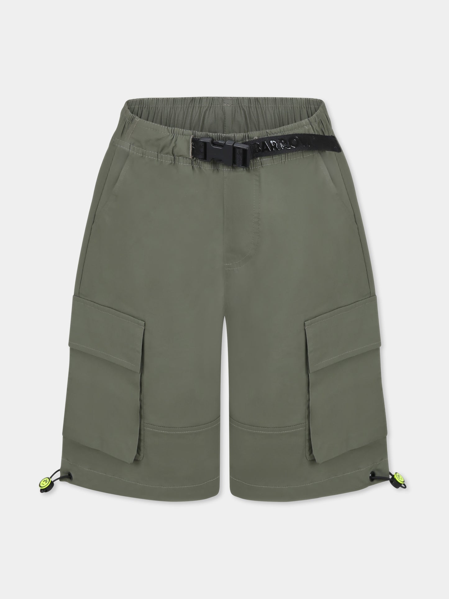 Shorts verdi per bambini con patch,Barrow,S5BKJUBE036 082