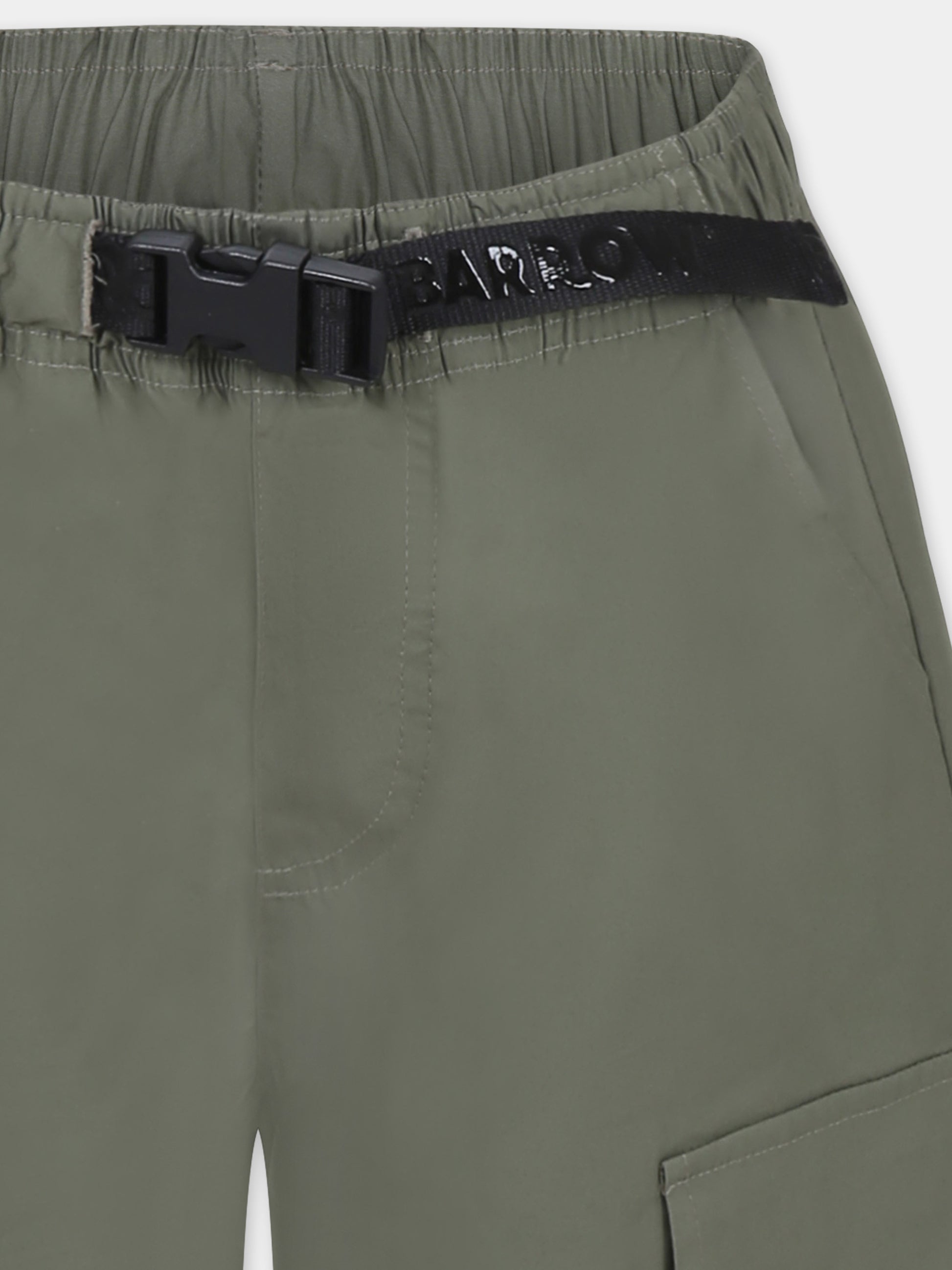 Shorts verdi per bambini con patch,Barrow,S5BKJUBE036 082