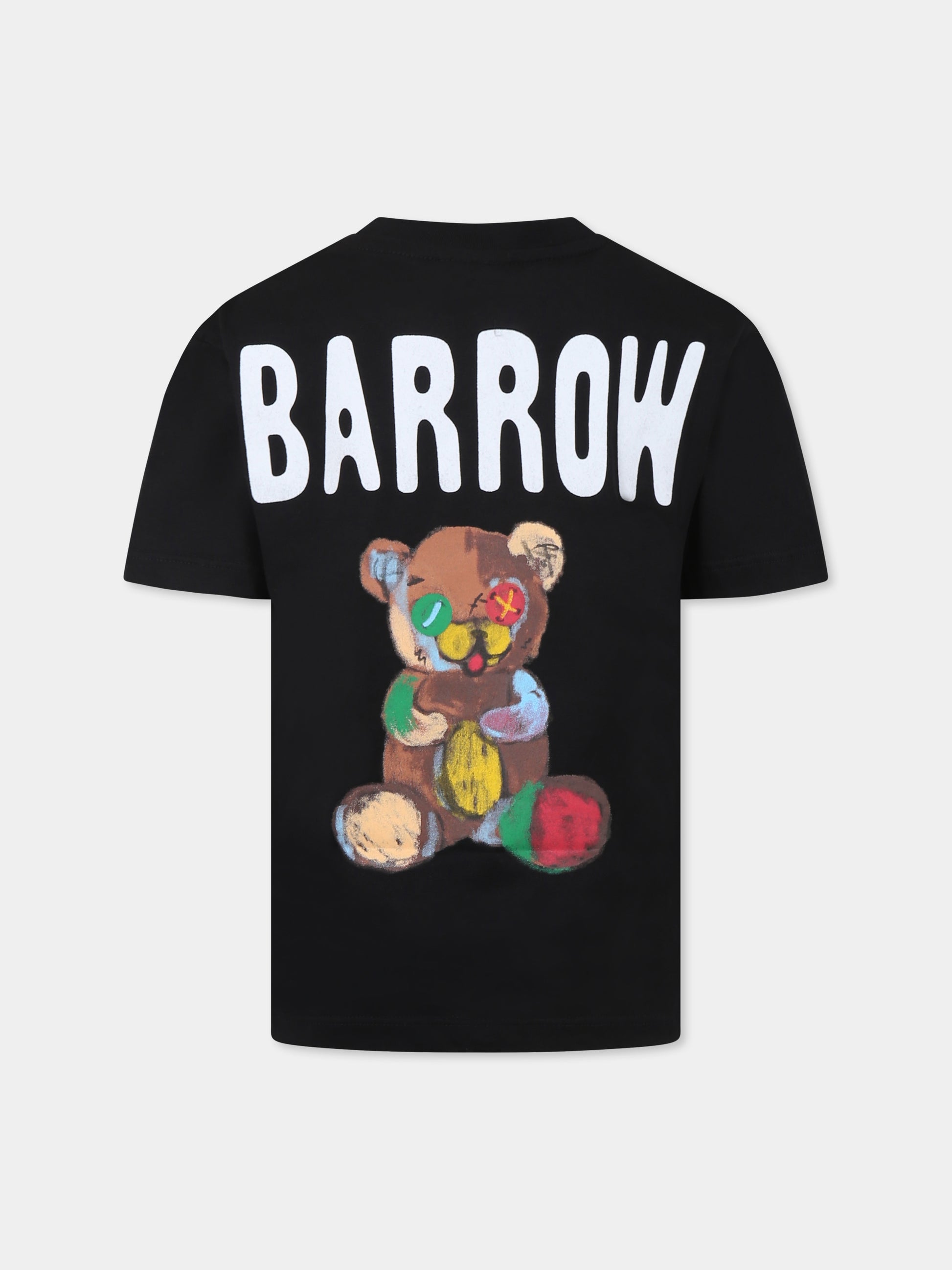 T-shirt nera per bambini con smile e stampa Bear,Barrow,S5BKJUTH023 110