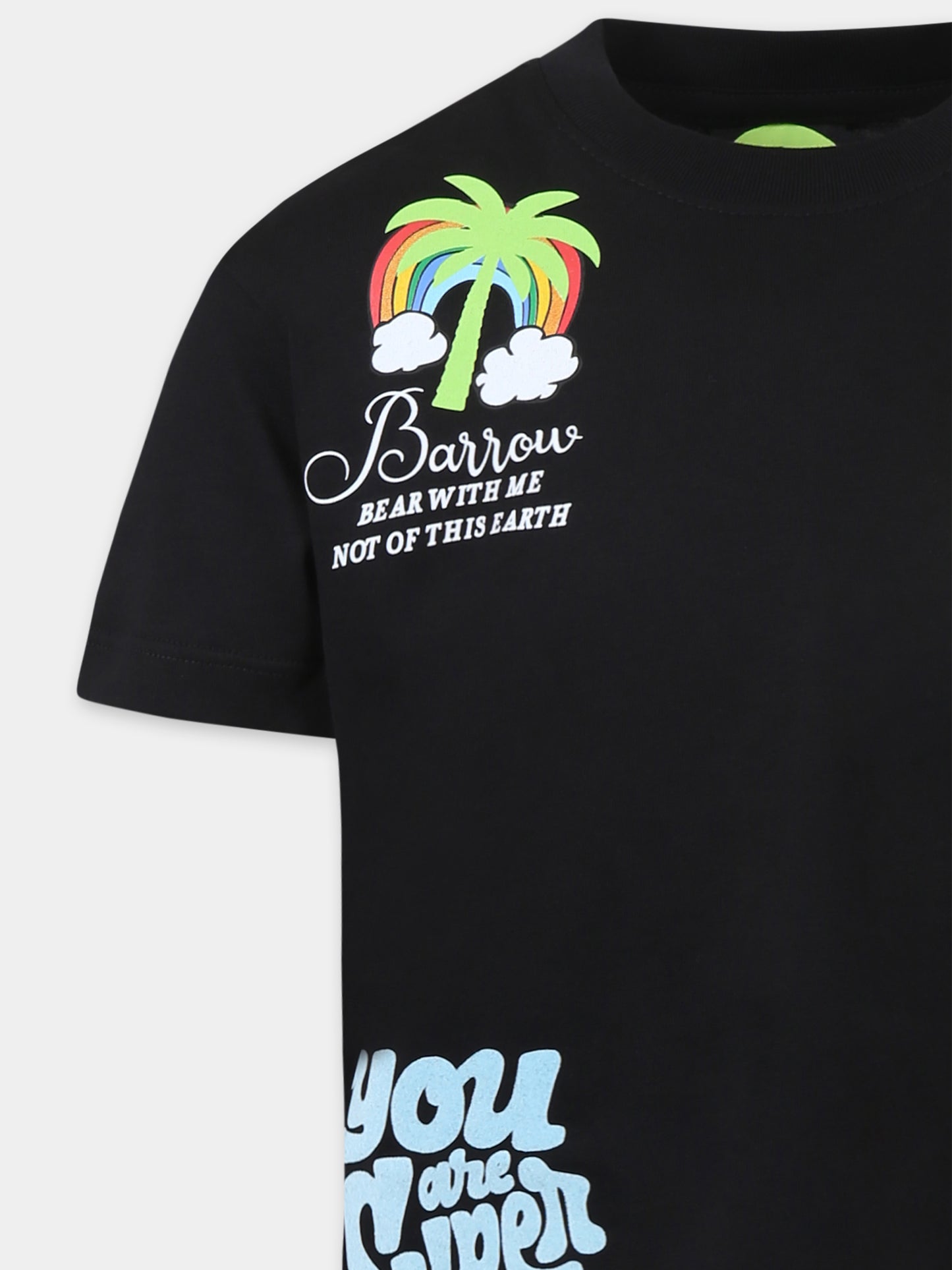 Black t-shirt for kids with smiley and Bear