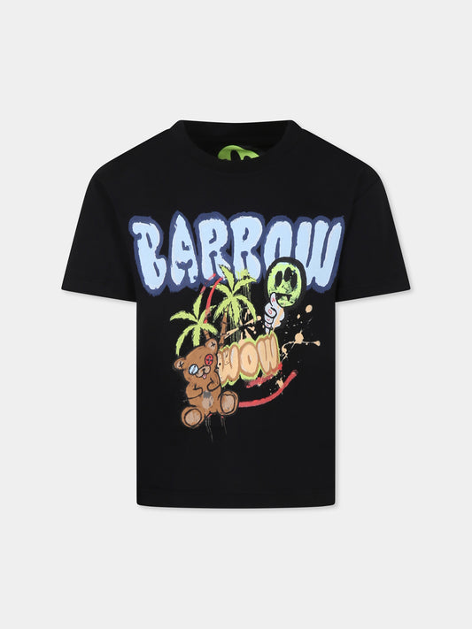 Black t-shirt for kids with logo