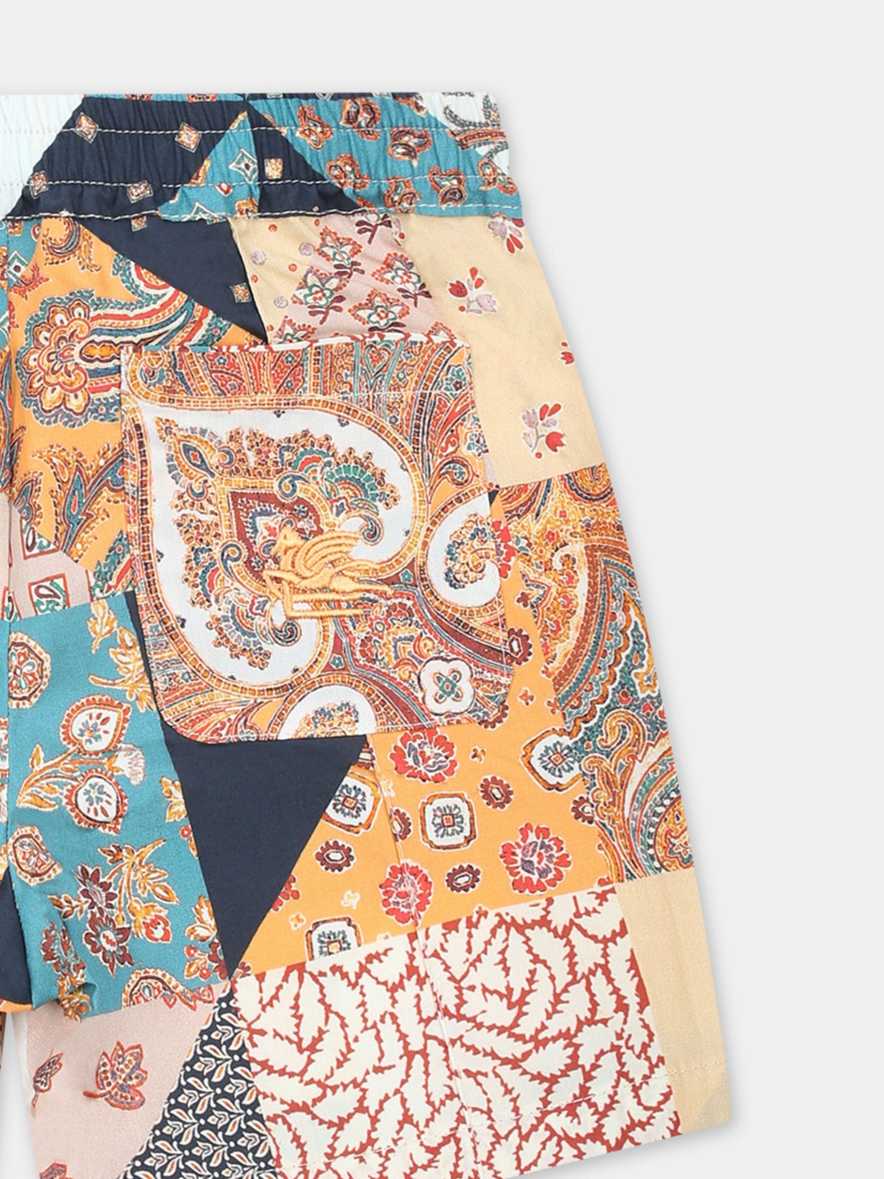 Shorts multicolor per neonato con stampa Paisley,Etro,GW6529 P0475 432MC