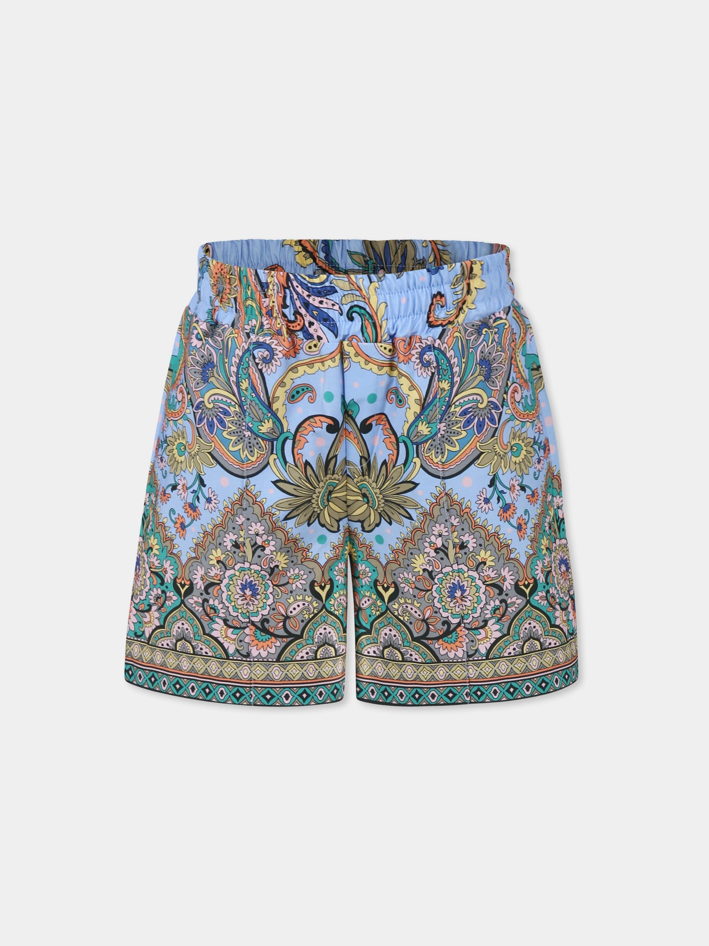 Shorts celesti per bambino con motivo paisley,Etro,GW6Q79 P0523 685MC