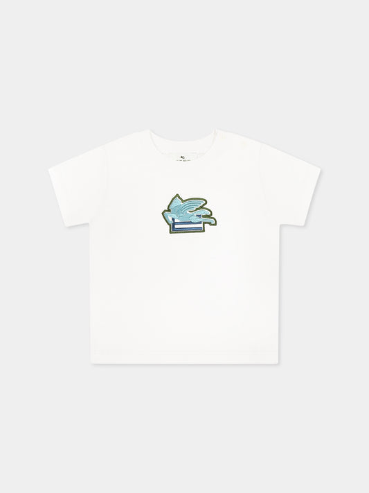 White t-shirt for baby boy Pegasus
