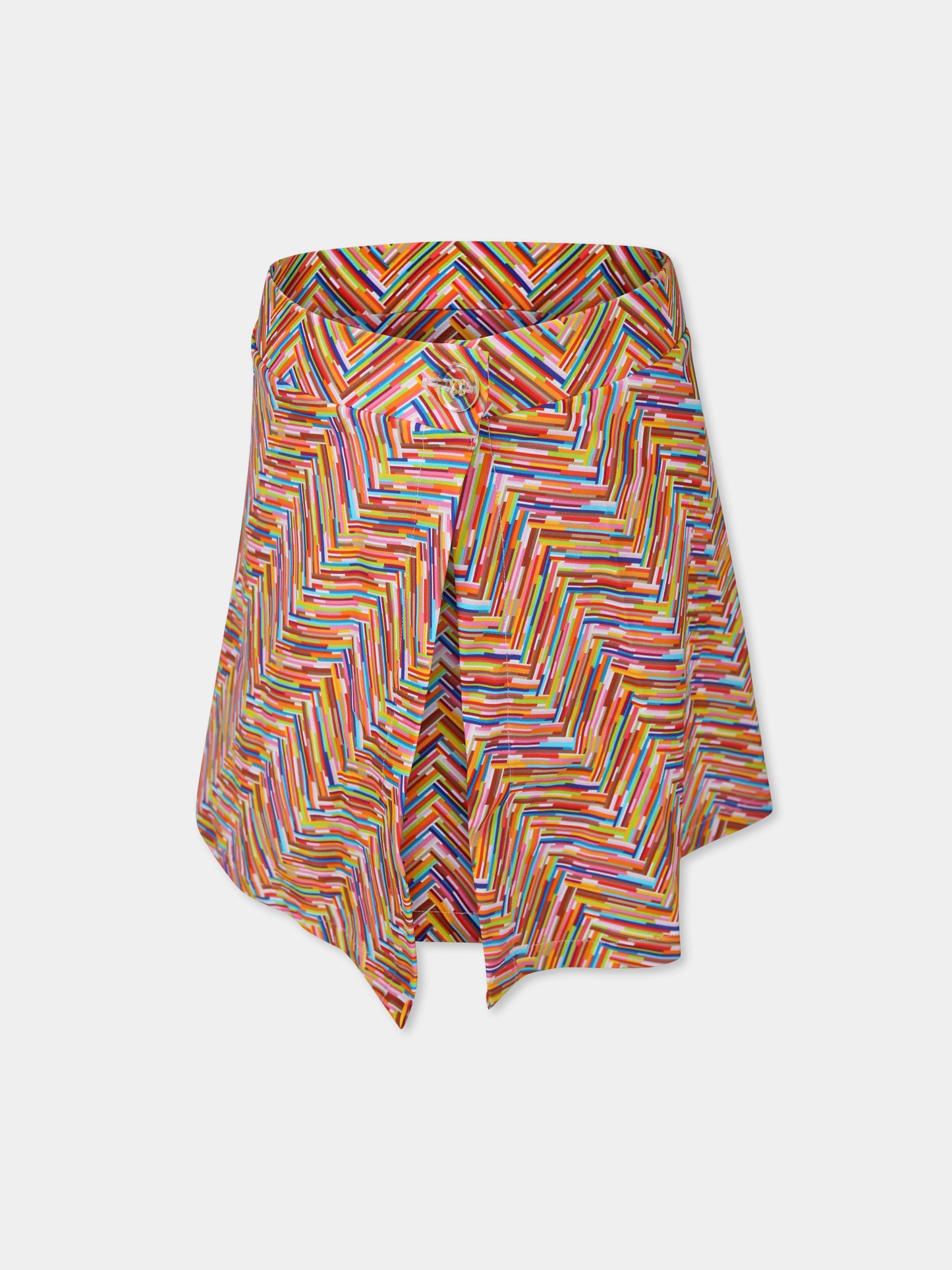 Copricostume multicolor per bambina con motivo chevron,Missoni,MWCA89 Z2889 999