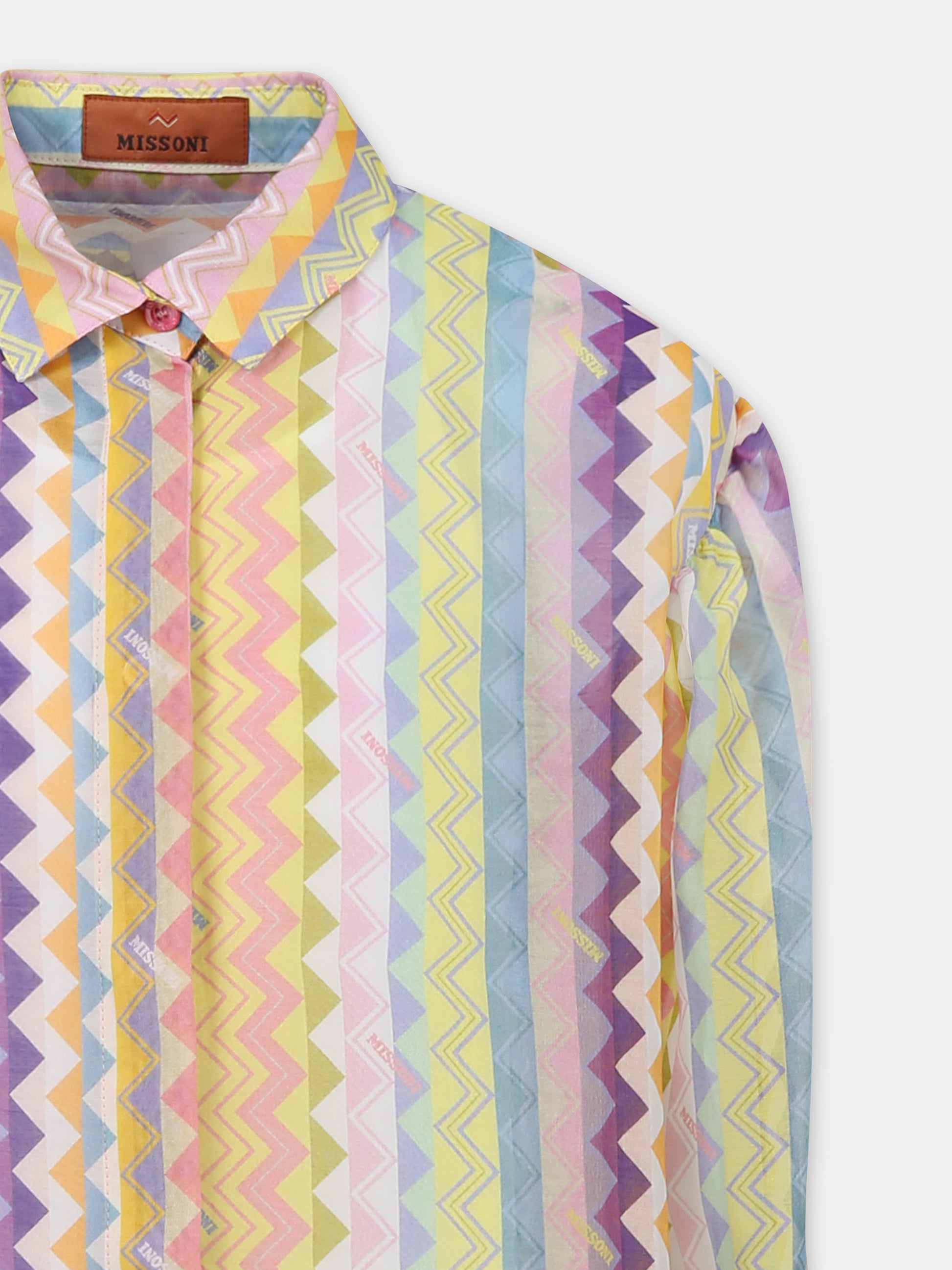 Vestito multicolor per bambina con motivo chevron,Missoni,MW1A60 K0216 999