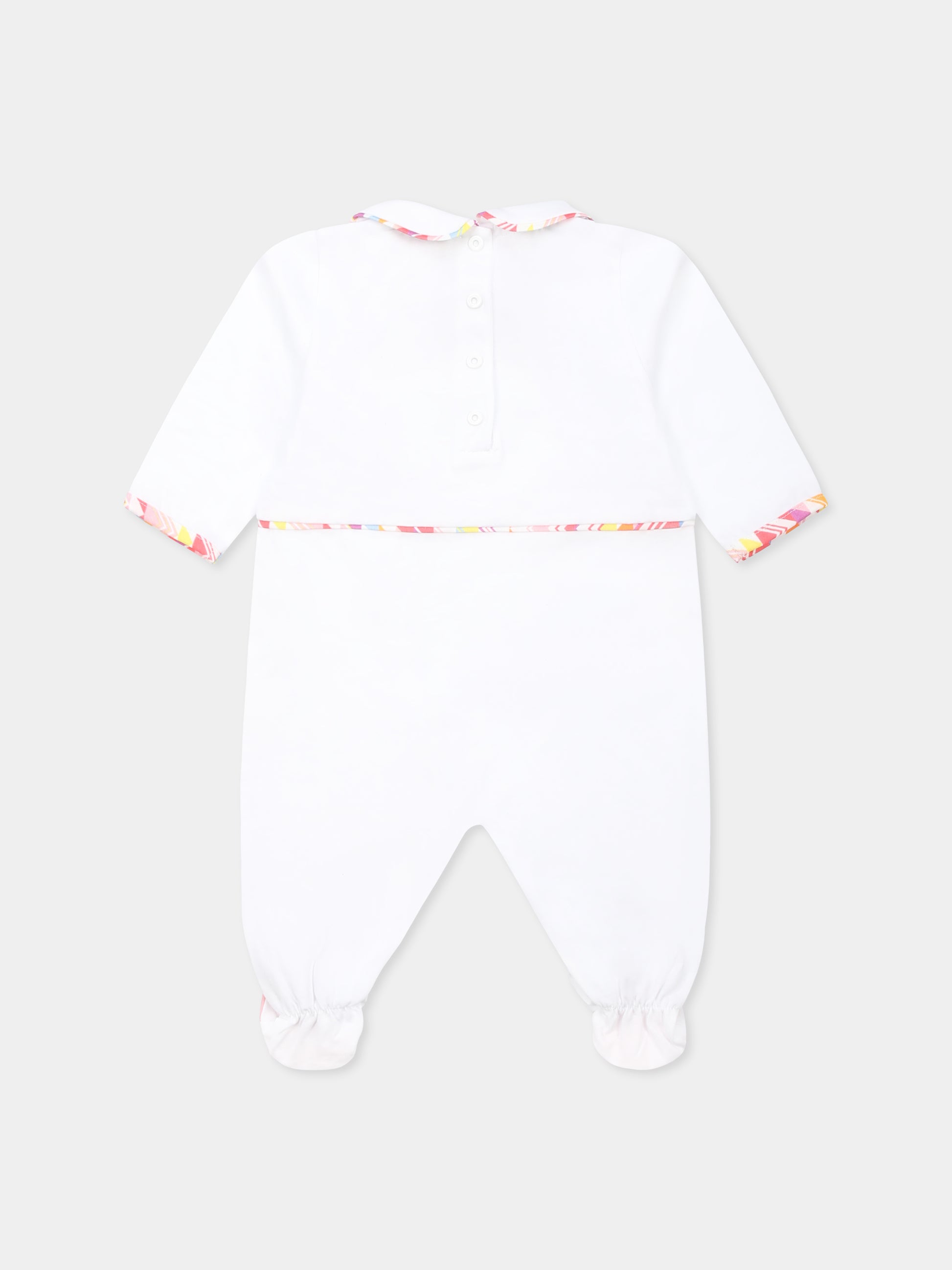 Set tutina bianco per neonata con logo,Missoni,MWB010 Z0082 100
