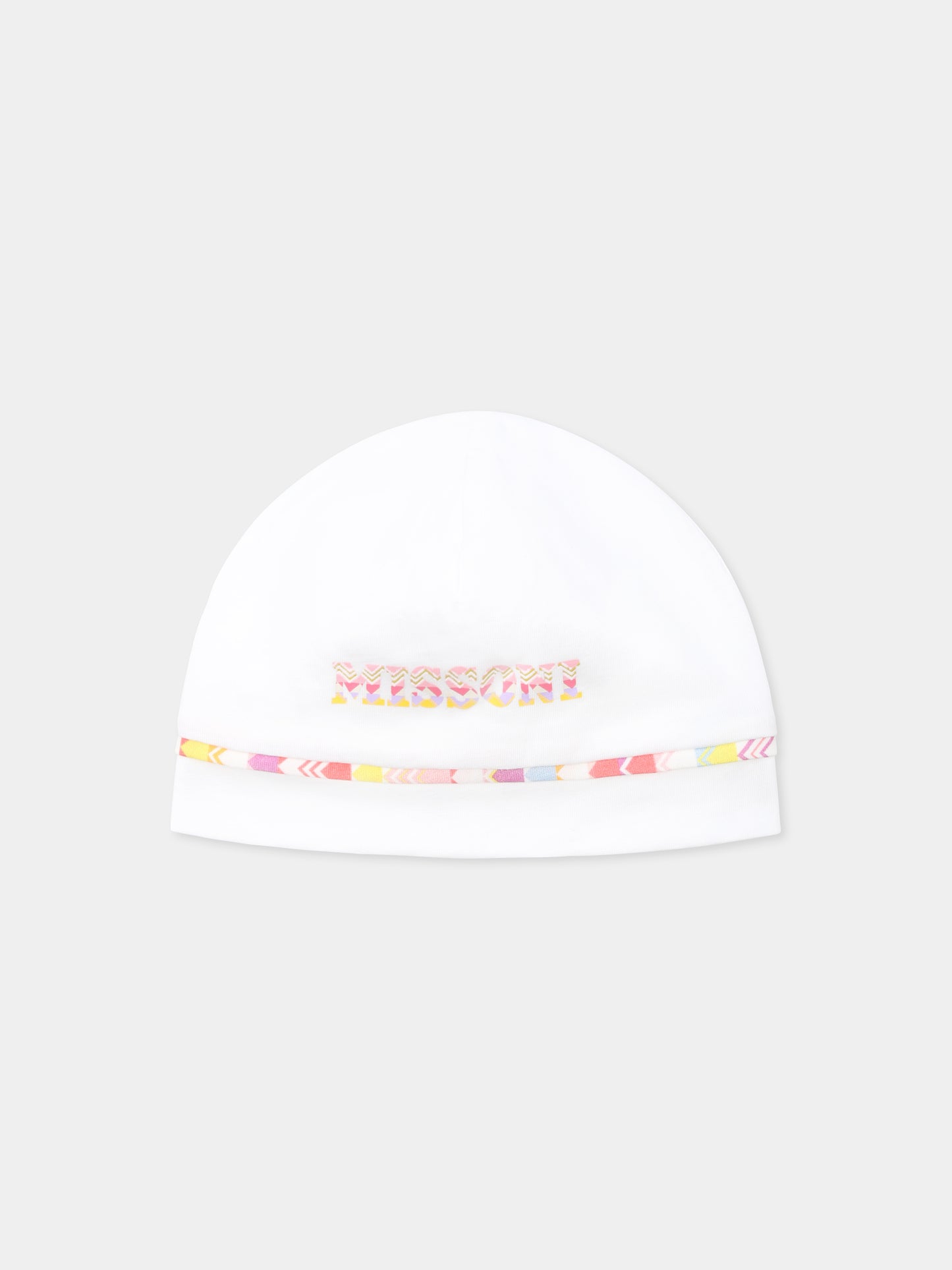 Set tutina bianco per neonata con logo,Missoni,MWB010 Z0082 100