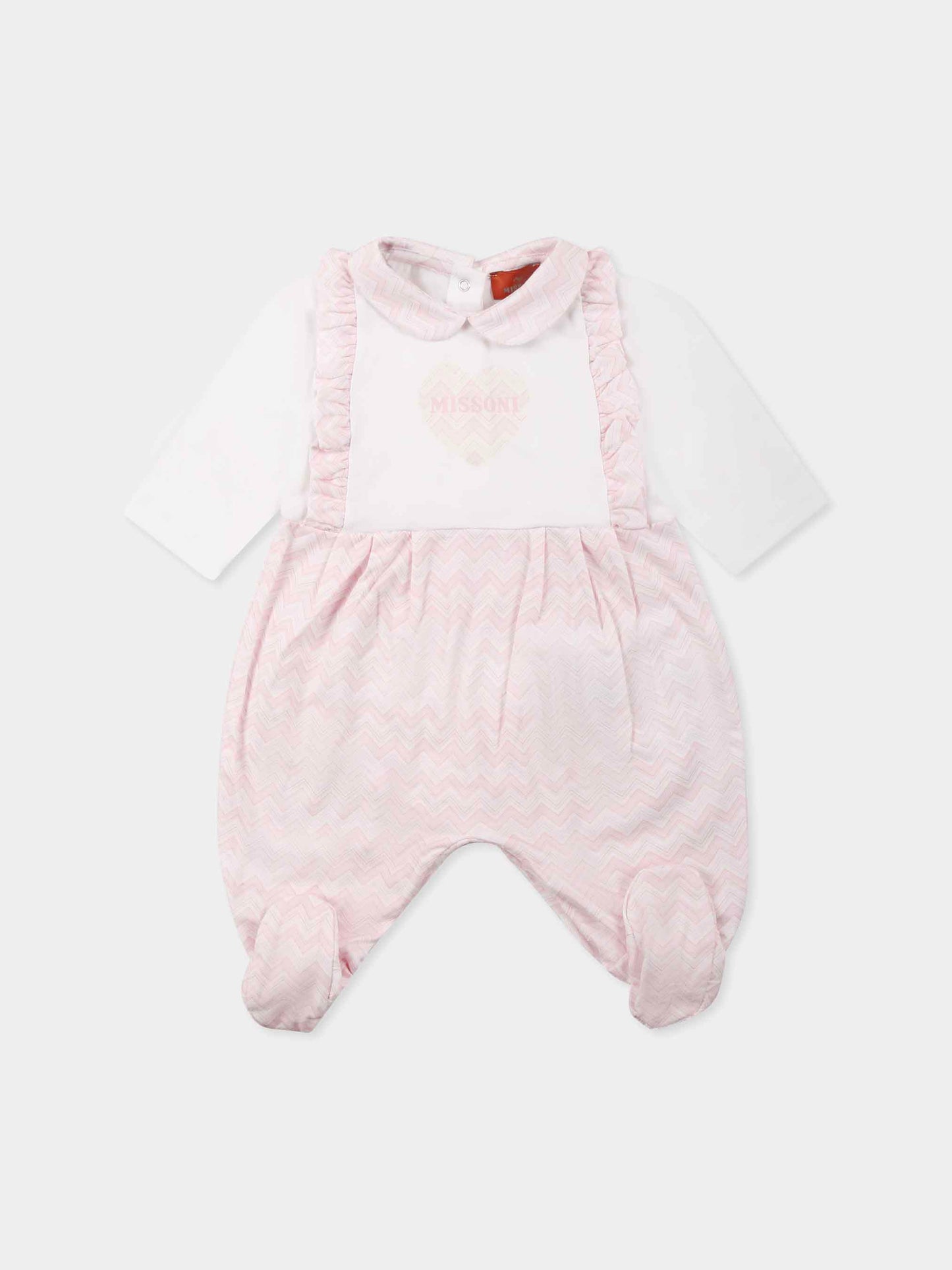Pink babygrow set for baby girl with logo