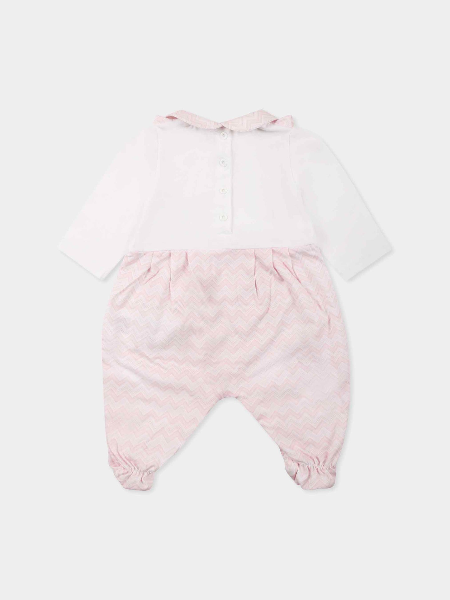 Pink babygrow set for baby girl with logo