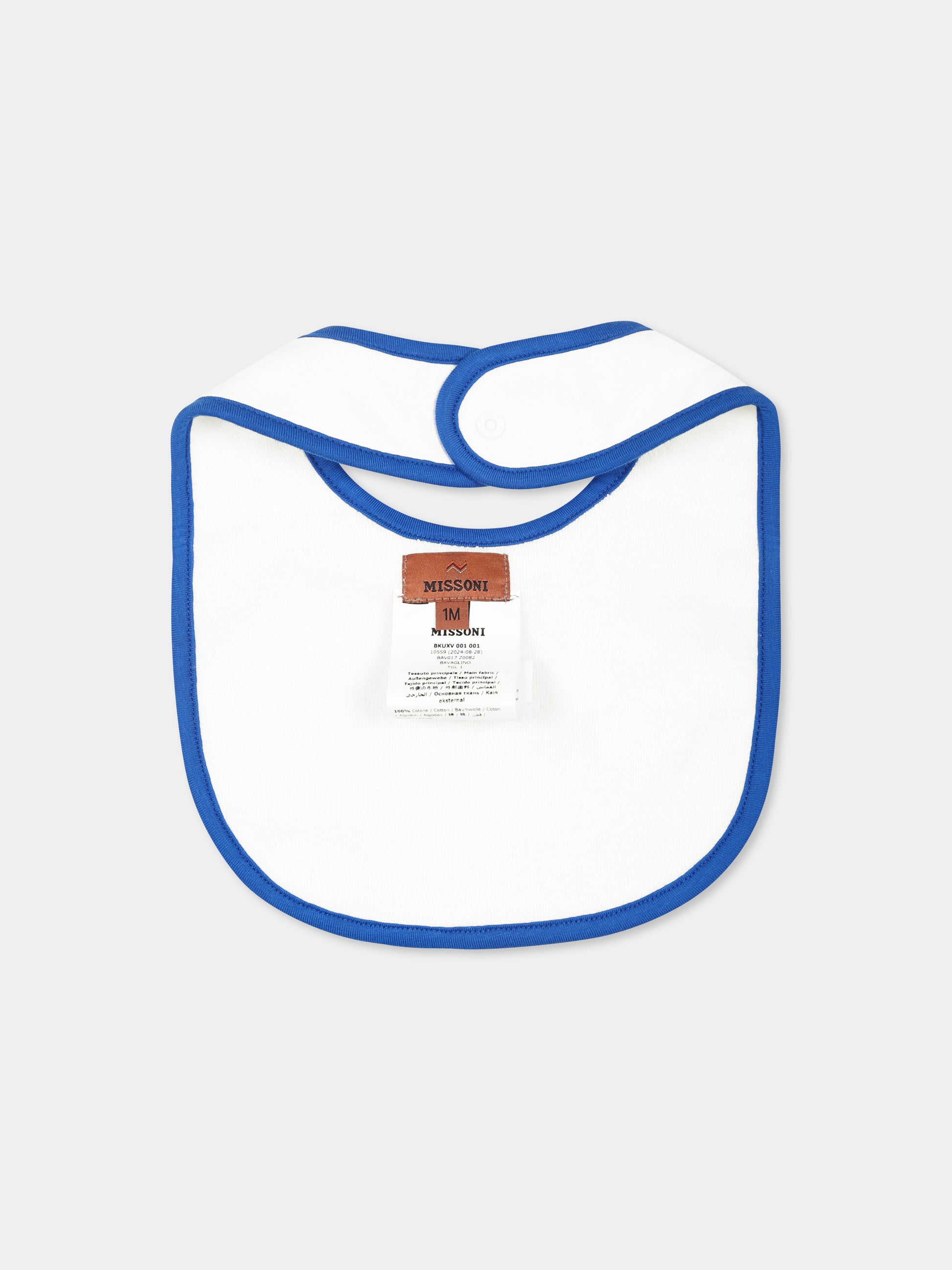 Set tutina bianco per neonato con logo,Missoni,MWB500 Z0082 100