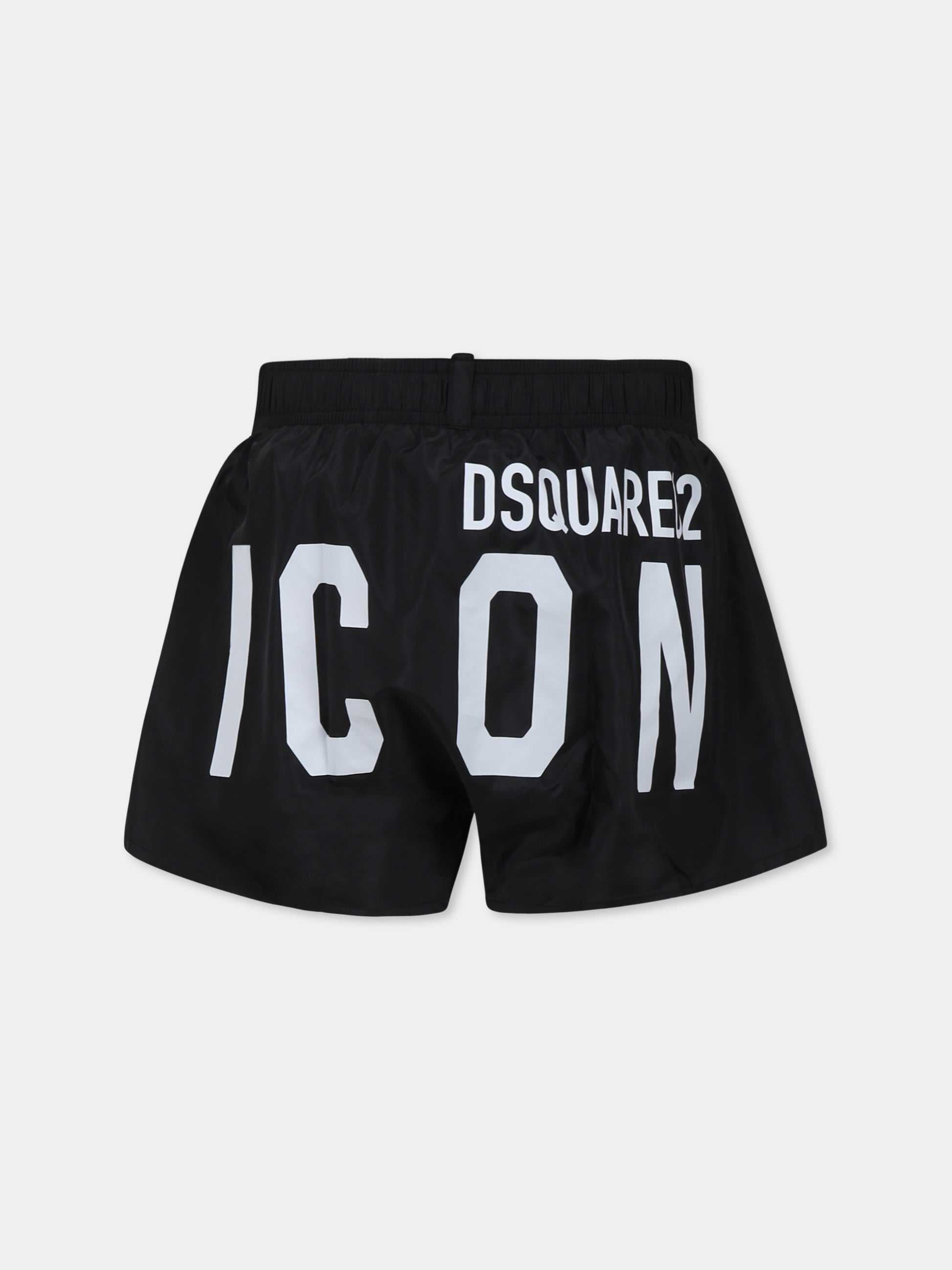 Boxer mare nero per bambino con logo Icon,Dsquared2,DQ1708 D0A9E D2M95M DQ900