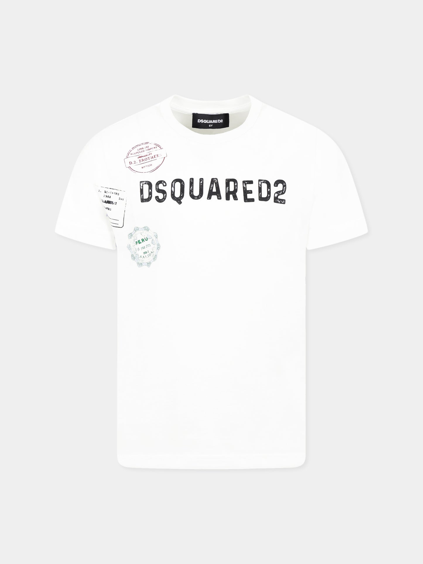 White T-shirt for boy with logo