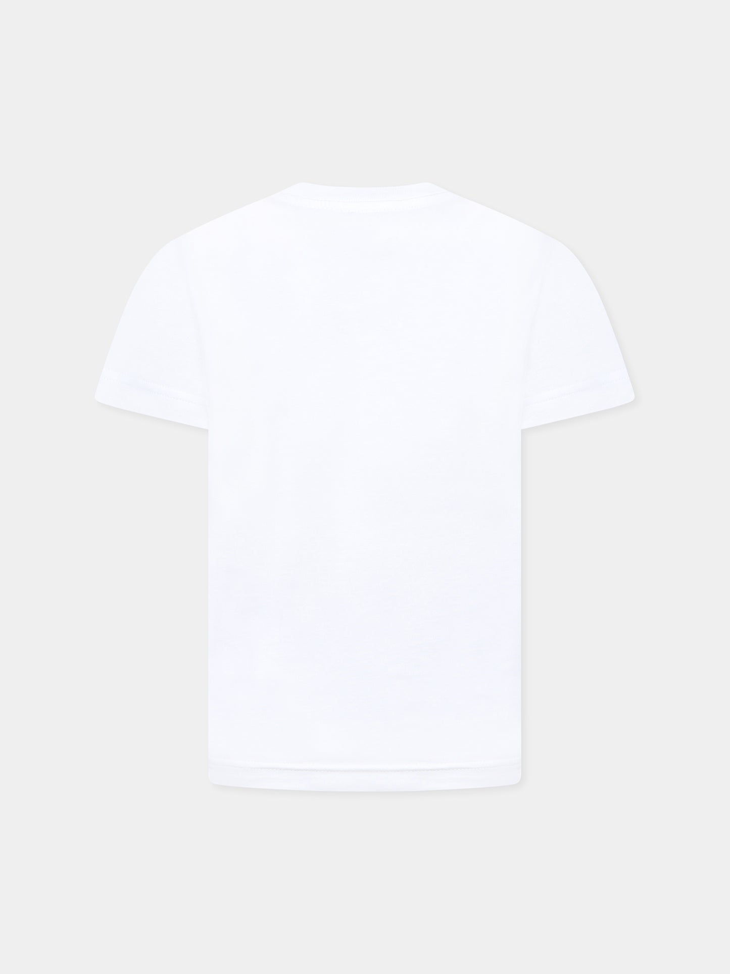 White t-shirt for boy with logo
