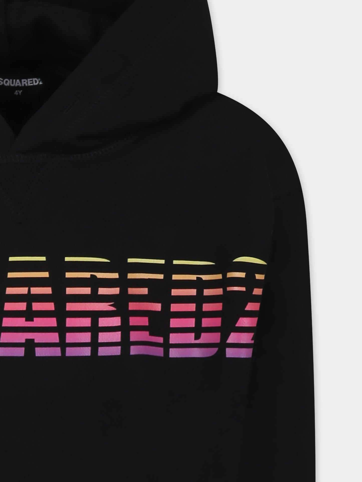 Felpa nera per bambino con logo,Dsquared2,DQ2785 D0A9U D2S882U DQ900