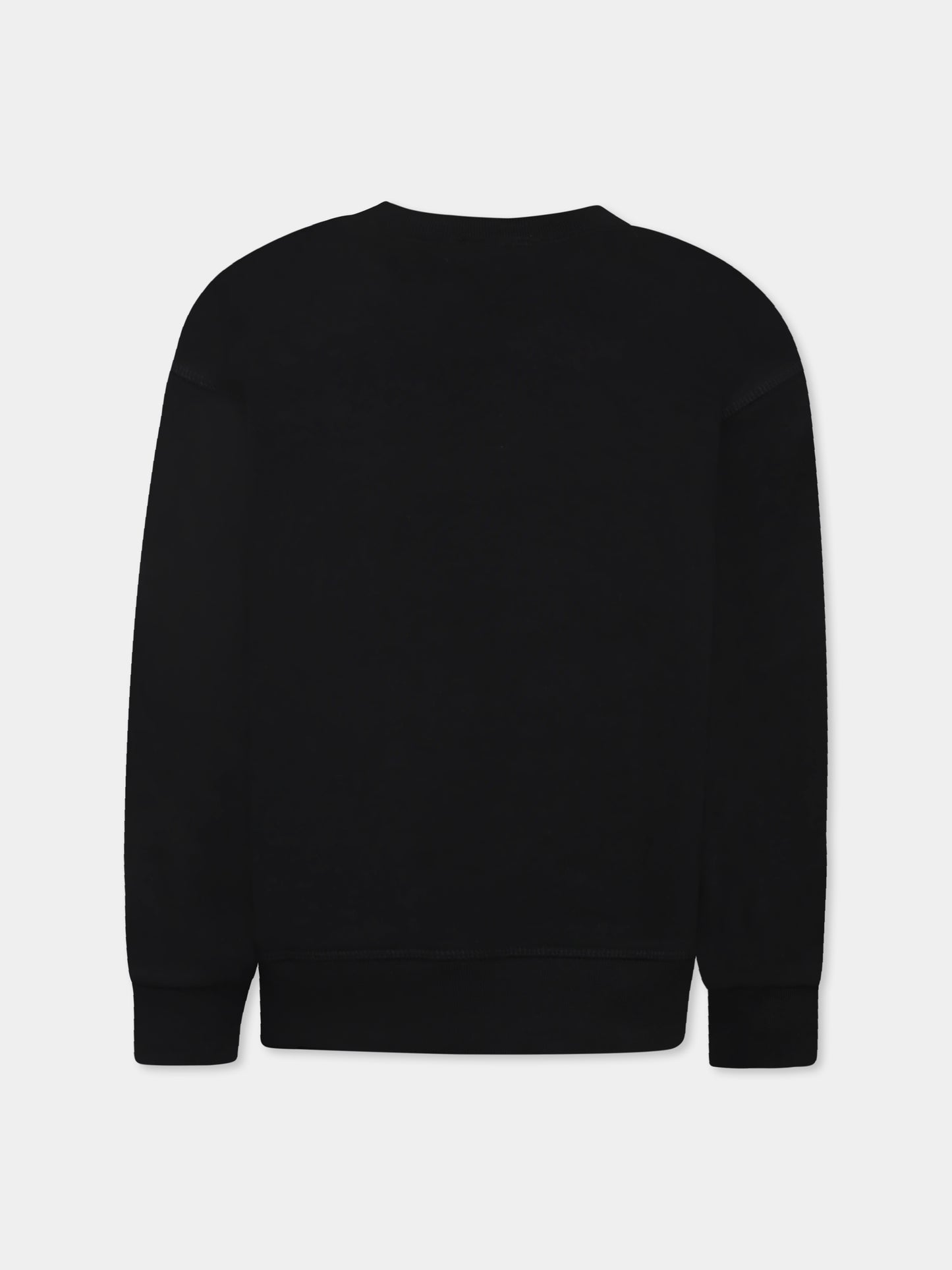 Felpa nera per bambino con logo e foglia d'acero,Dsquared2,DQ2786 D0A9U D2S883U DQ900