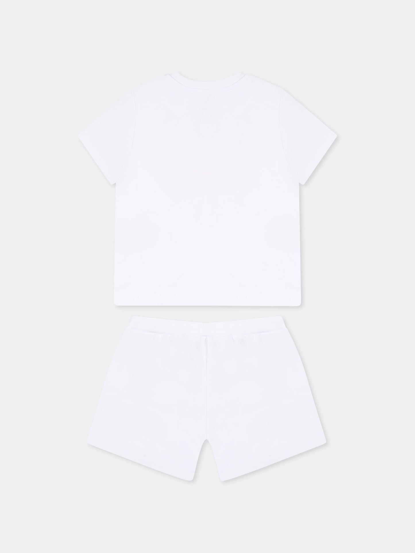 Completo bianco per neonato con logo rosso e blu,Dsquared2,DQ2877 D0016 D2S13B DQ100