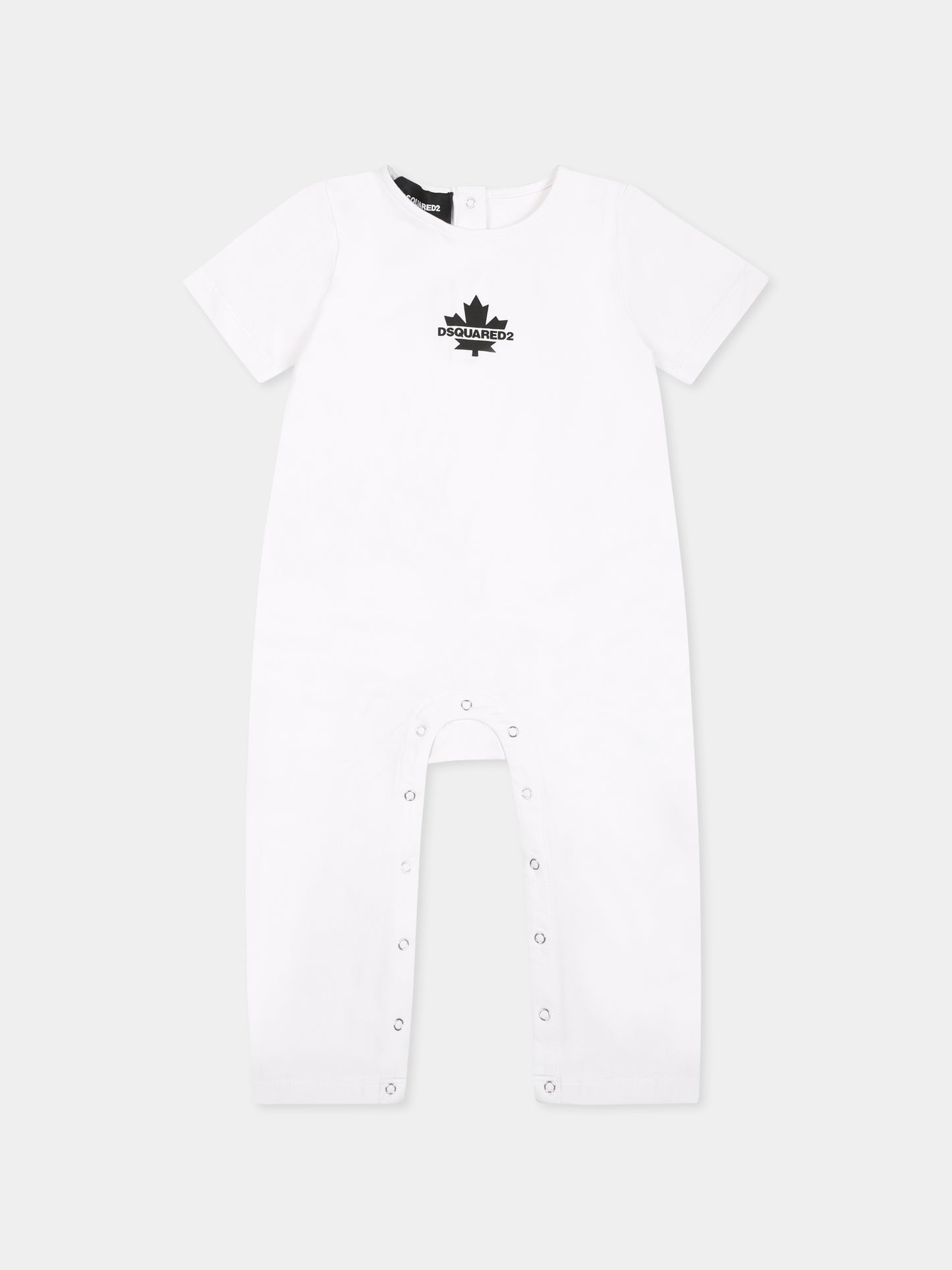 Pagliaccetto bianco per neonato con logo nero,Dsquared2,DQ2878 D008J D2U176B DQ100