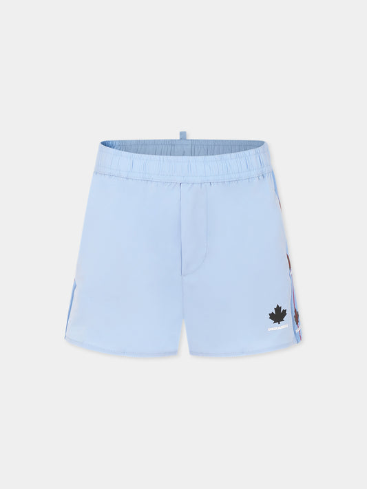 Boxer mare celeste per bambino con logo,Dsquared2,DQ2892 D0ACQ D2M126M DQ827