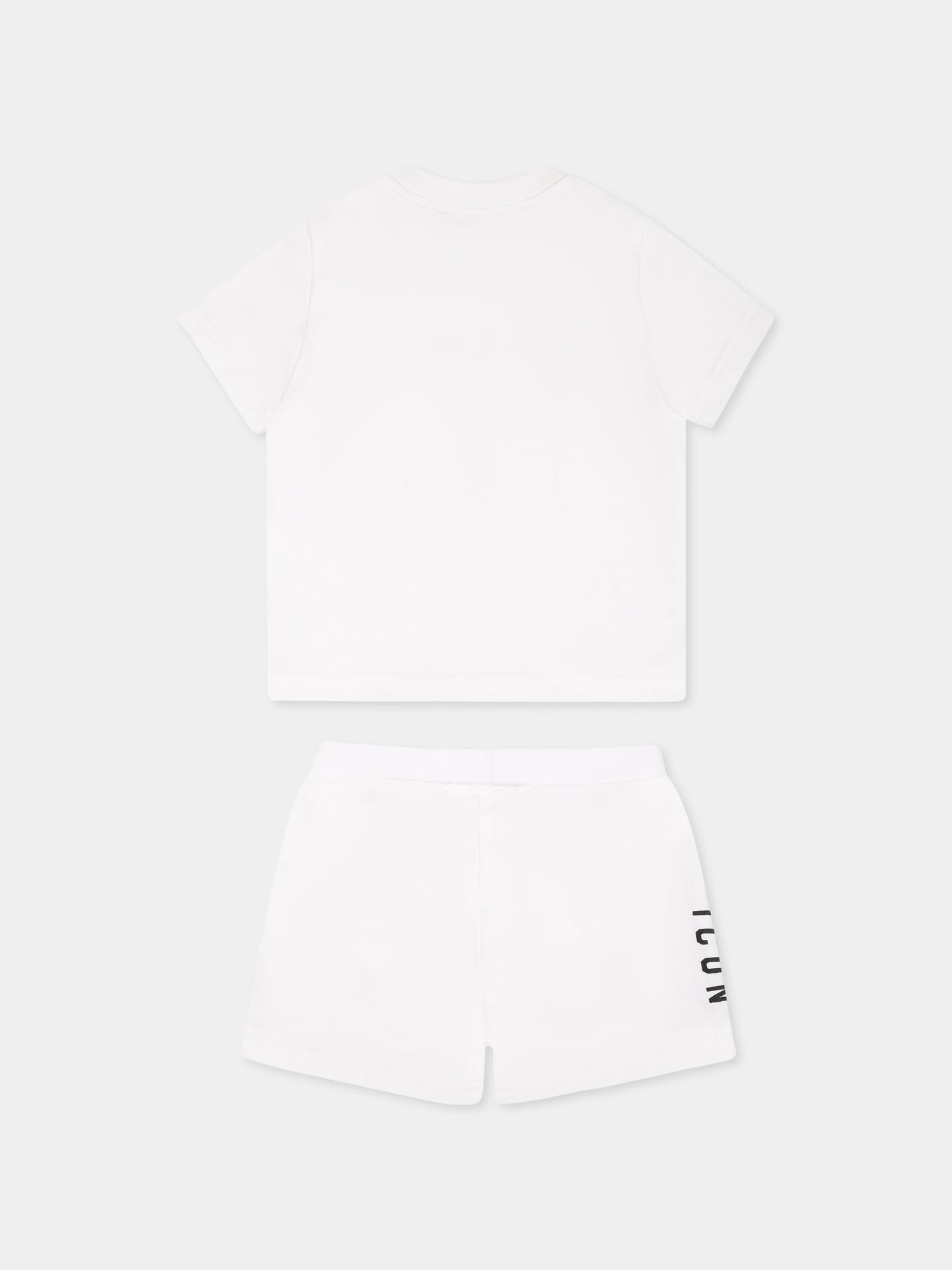 Completo bianco per neonato con logo nero,Dsquared2,DQ2953 D008J D2S14B DQ100