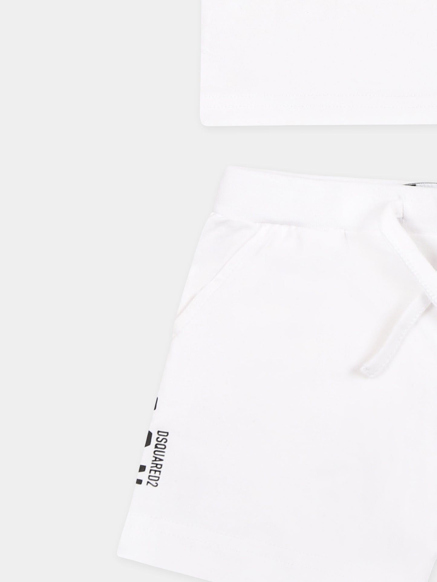 Completo bianco per neonato con logo nero,Dsquared2,DQ2953 D008J D2S14B DQ100