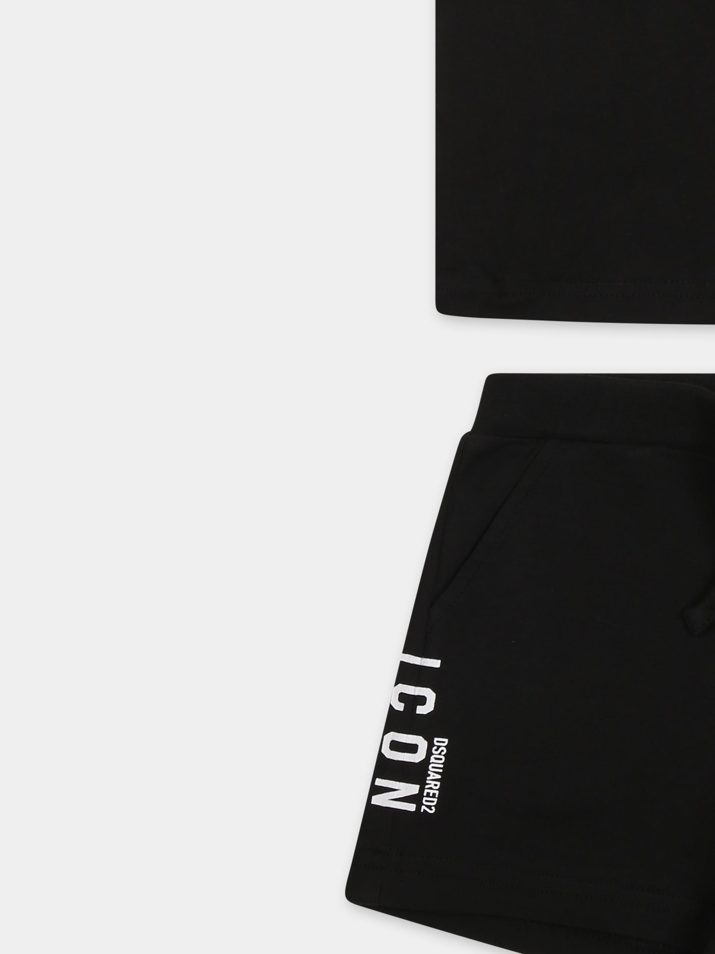 Completo nero per neonato con logo bianco,Dsquared2,DQ2953 D008J D2S14B DQ900