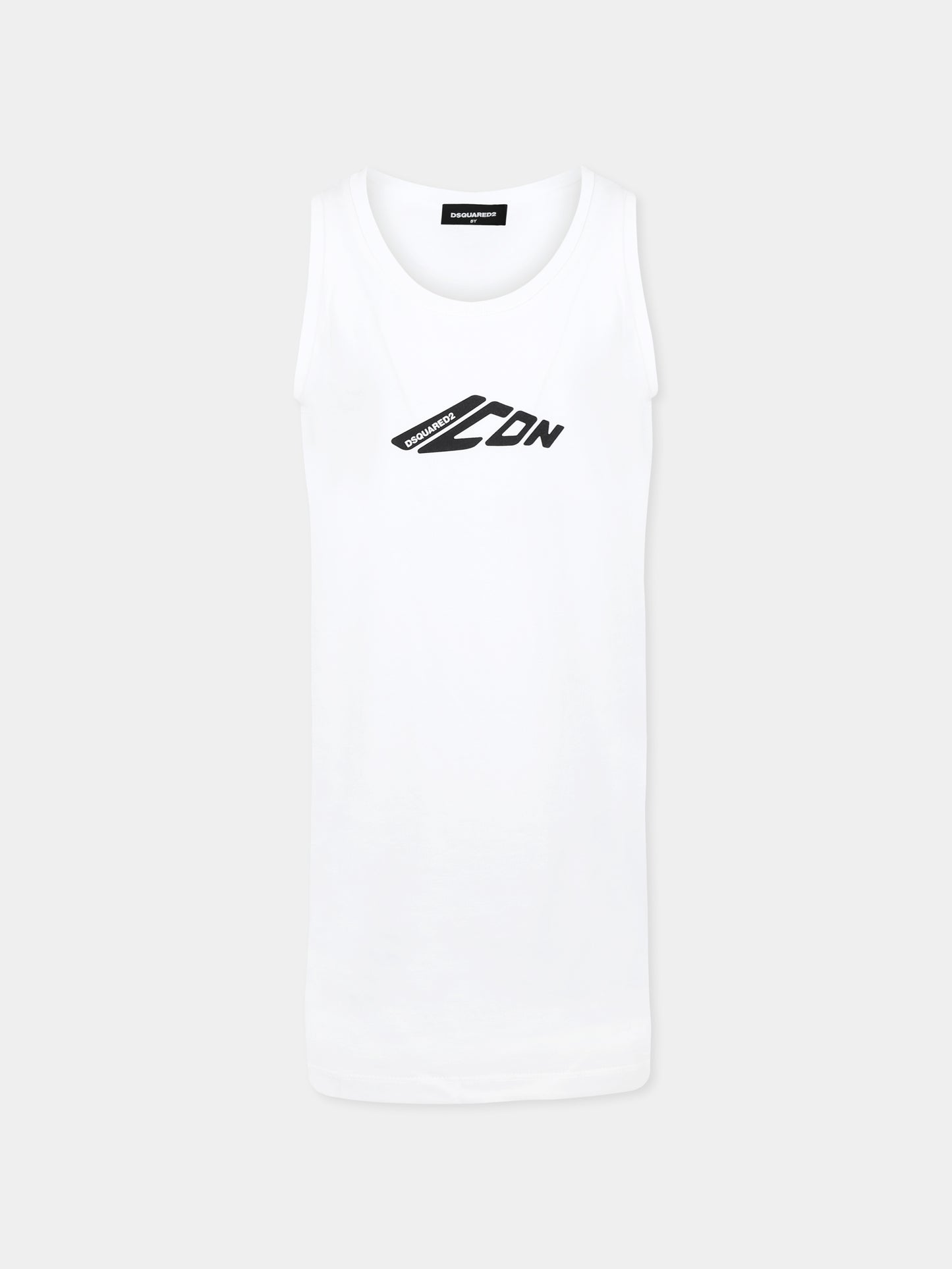 Copricostume bianco per bambina con logo nero,Dsquared2,DQ2972 D00XM D2MCU12F DQ100