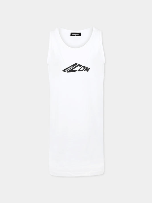 Copricostume bianco per bambina con logo nero,Dsquared2,DQ2972 D00XM D2MCU12F DQ100