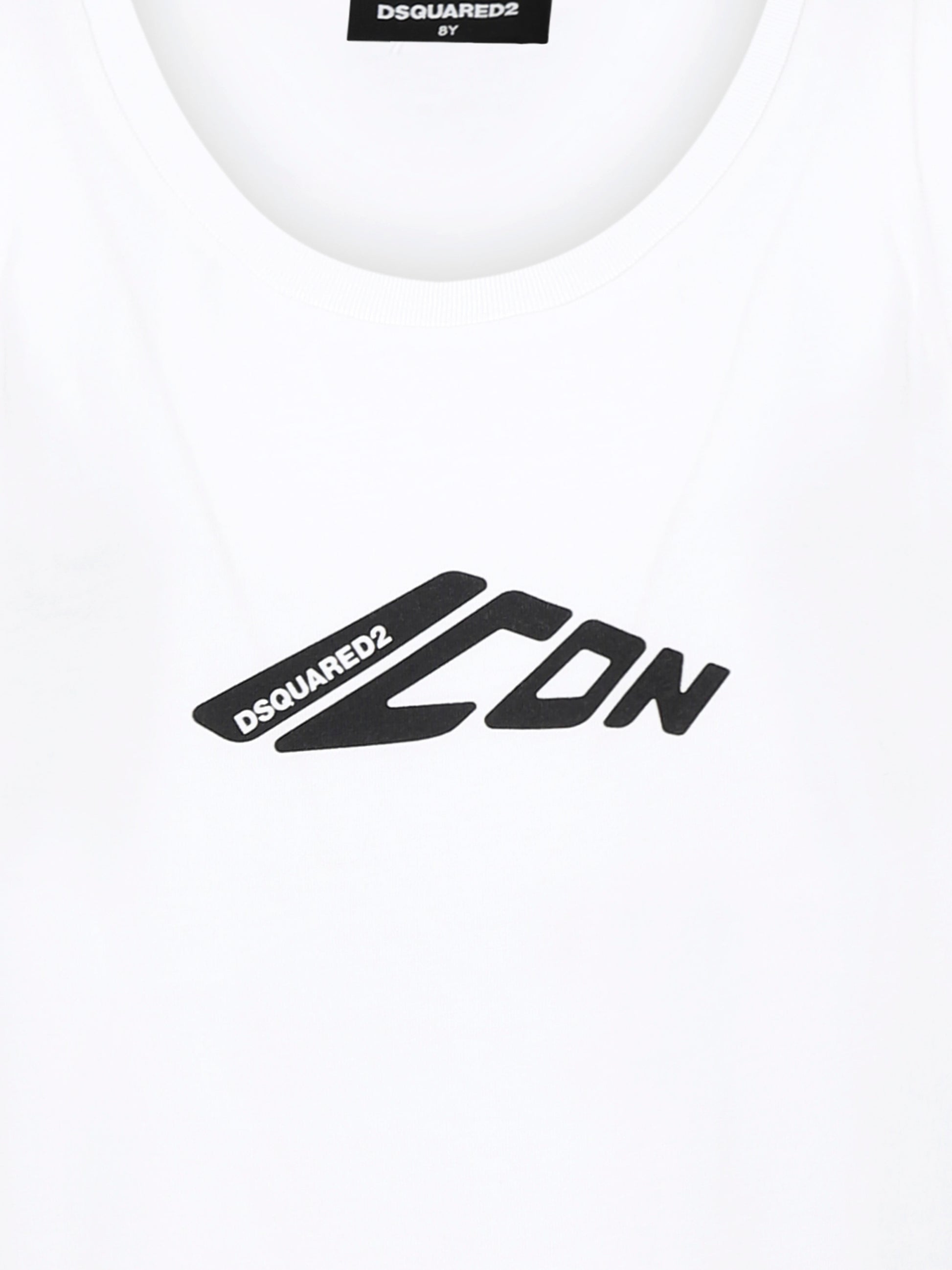 Copricostume bianco per bambina con logo nero,Dsquared2,DQ2972 D00XM D2MCU12F DQ100