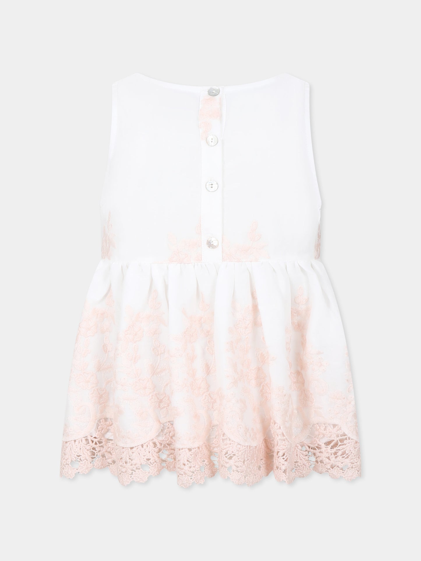 Top avorio per bambina con ricamo,Caffe' D'orzo,ZW5A72 M0061 100RS