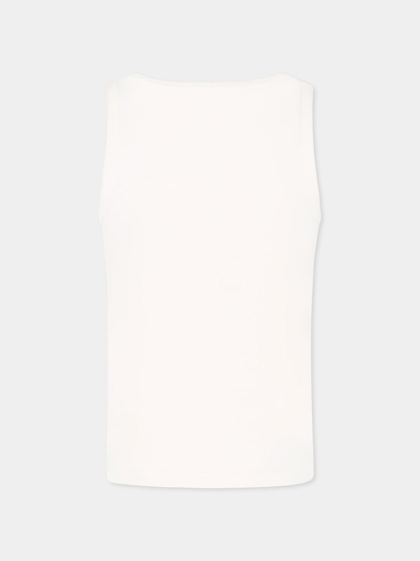 Canotta bianca per bambina con logo,Calvin Klein Kids,25S CKIG0IG02435J IG0IG02435 YAF