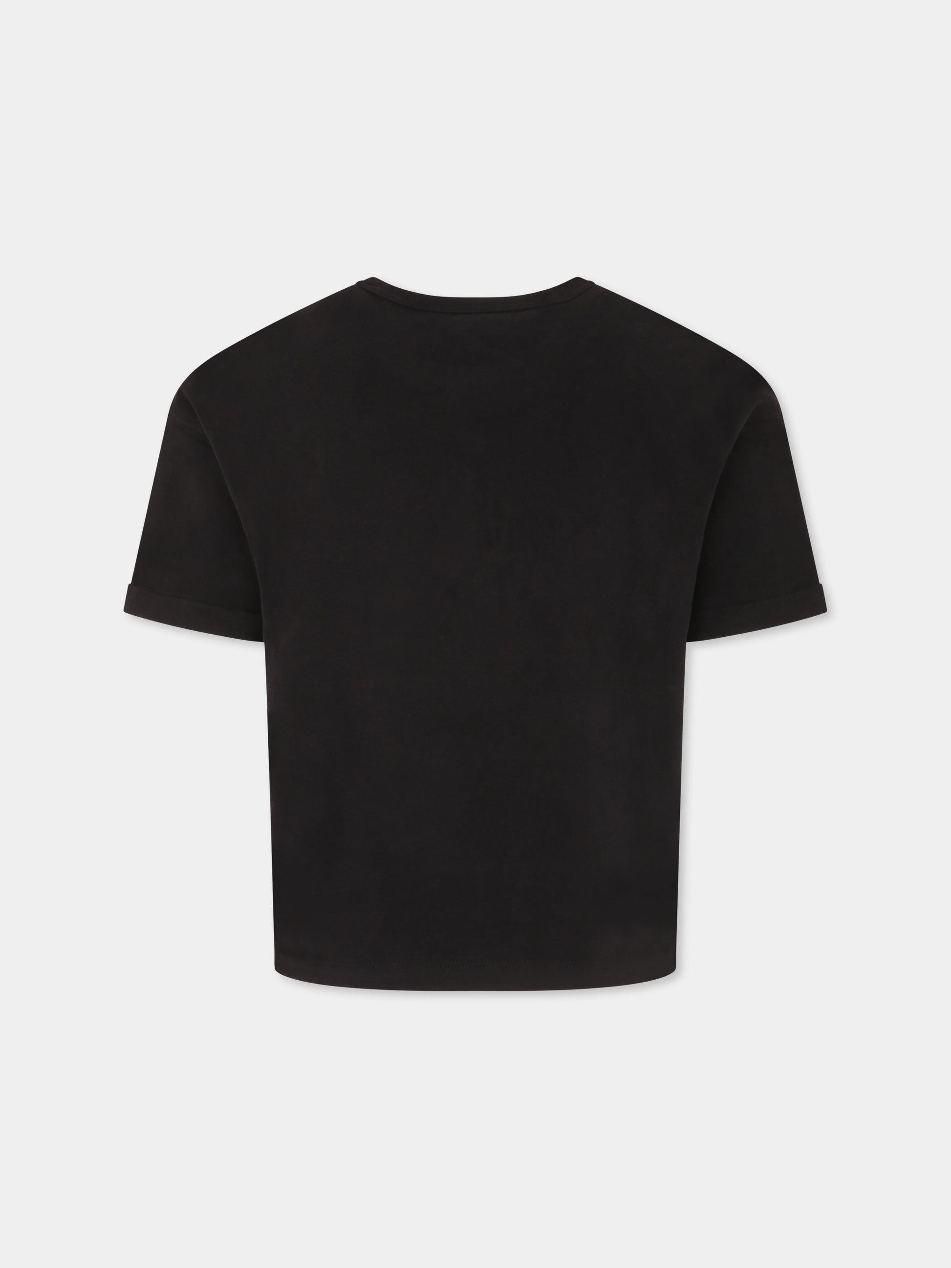 T-shirt nera per bambina con logo,Calvin Klein Kids,25S CKIG0IG02861J IG0IG02861 BEH