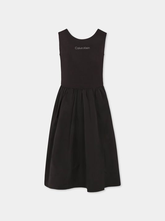 Vestito nero per bambina con logo,Calvin Klein Kids,25S CKIG0IG02908J IG0IG02908 BEH