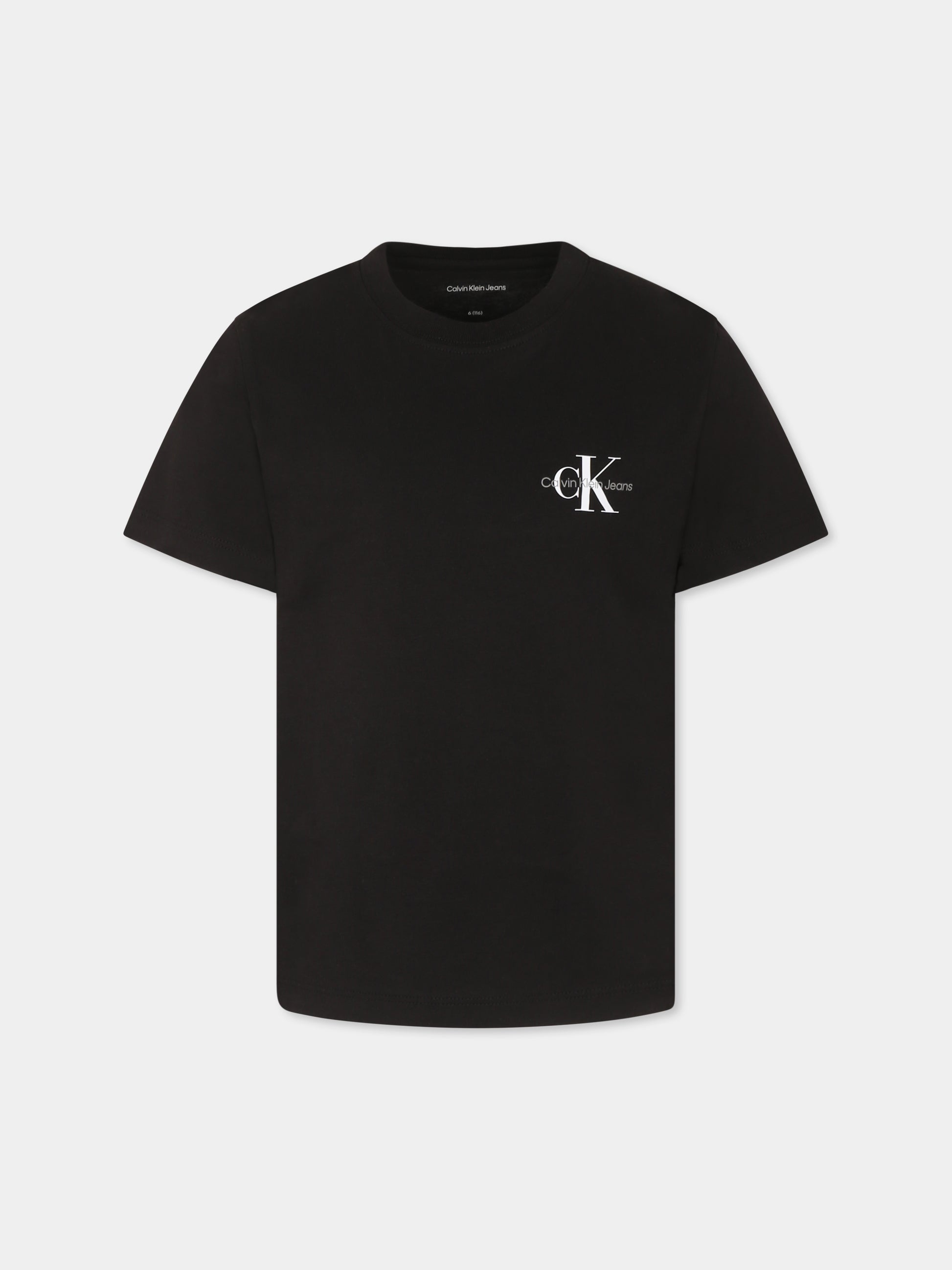 T-shirt bianca per bambini con logo,Calvin Klein Kids,25S CKIU0IU00678J IU0IU00678 BEH